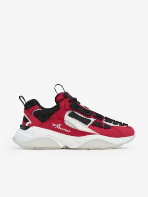 Amiri Kids Leather Bone Runner Trainers in Red