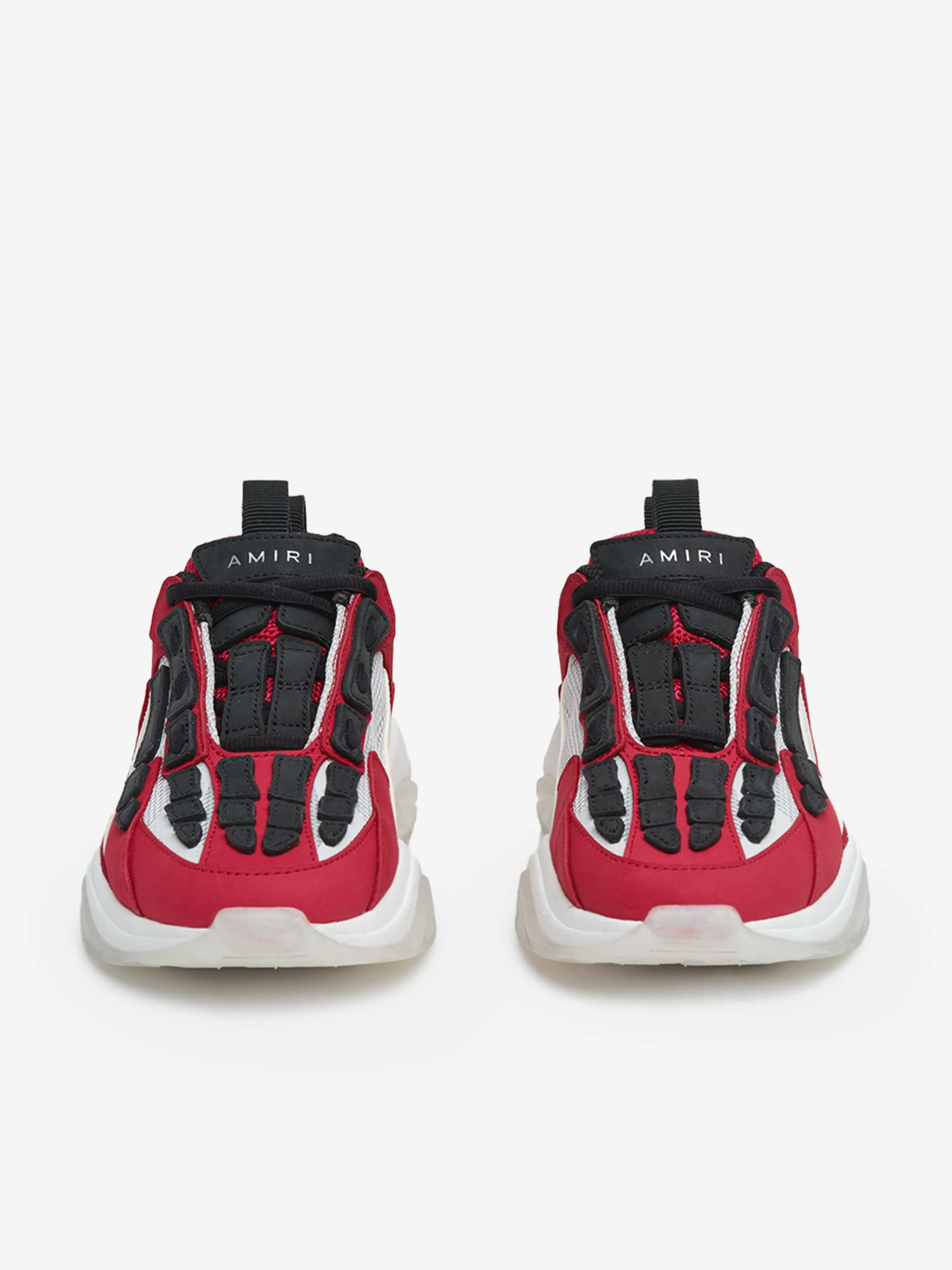 Amiri Kids Leather Bone Runner Trainers in Red