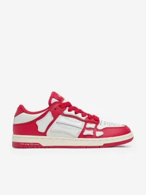 Amiri Kids Leather Skel Top Low Trainers in Red