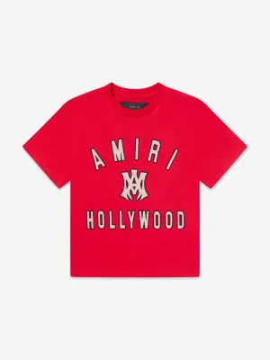 Amiri Kids MA Hollywood T-Shirt in Red