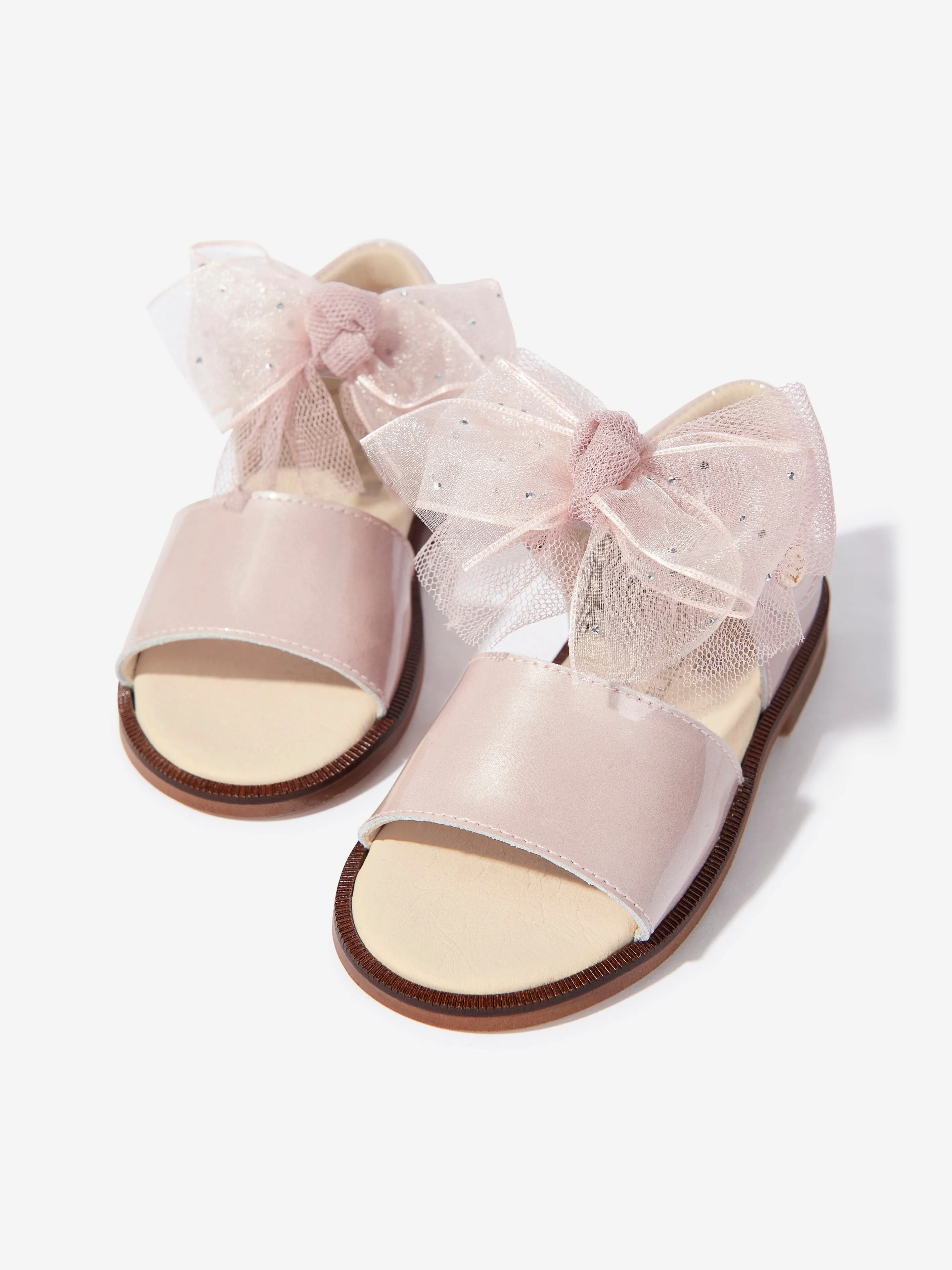 Andanines Girls Bow Sandals in Pink