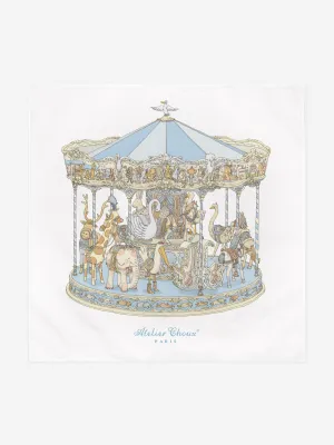 Atelier Choux Baby Boys Carousel Swaddle in Blue (100cm)