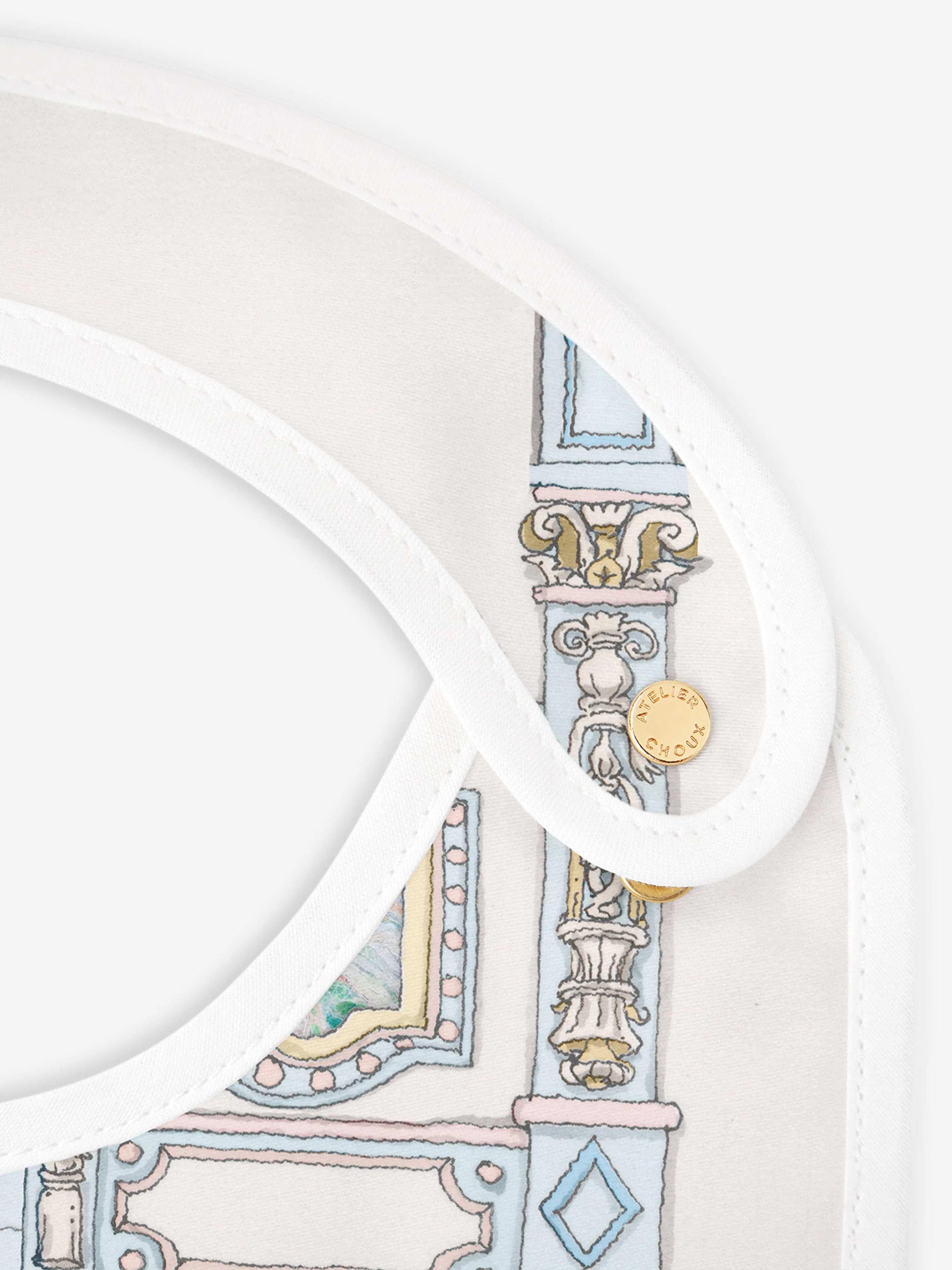 Atelier Choux Baby Boys Chteau Choux Satin Bib in Blue