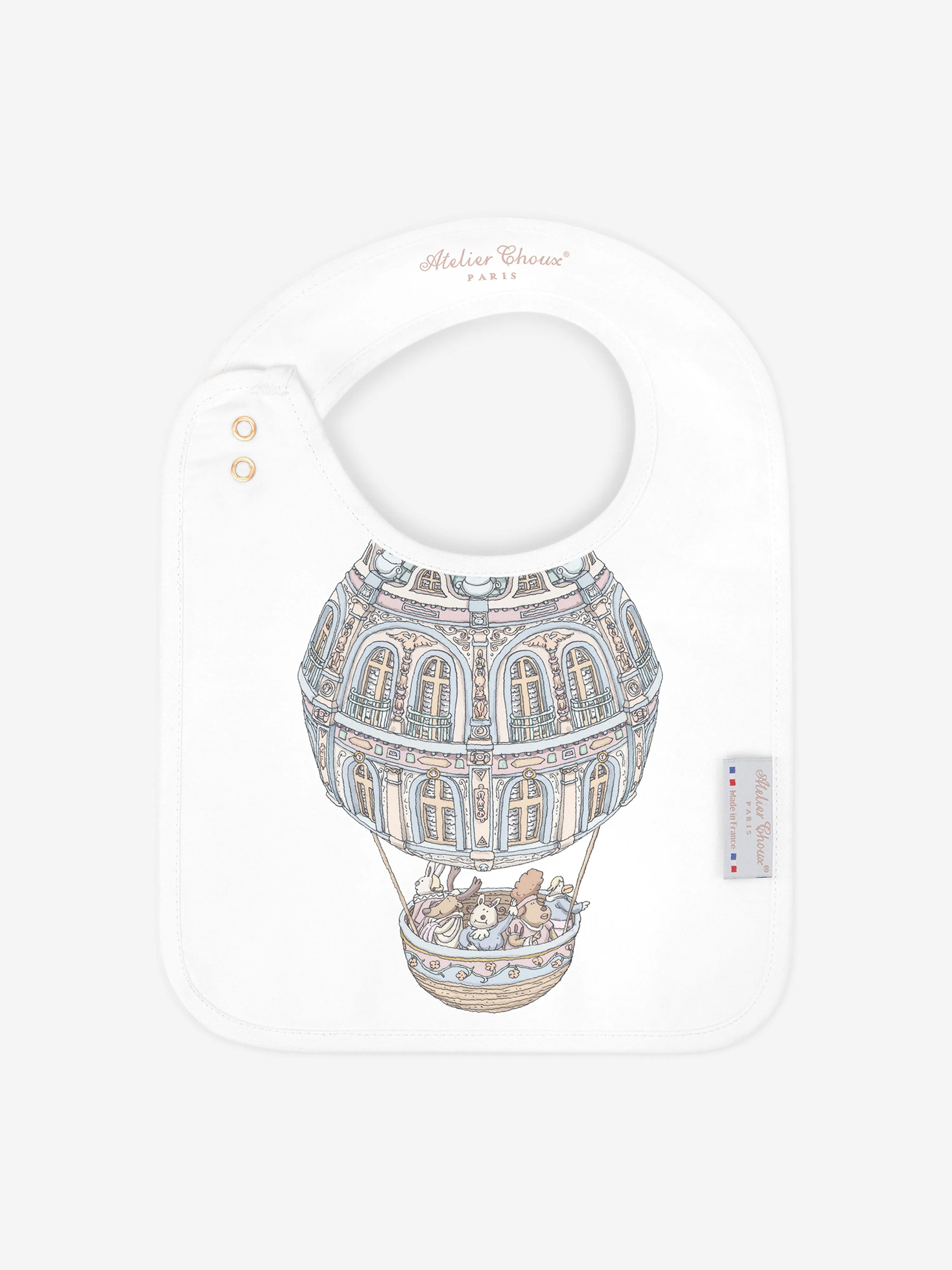 Atelier Choux Baby Boys Chteau Choux Satin Bib in Blue