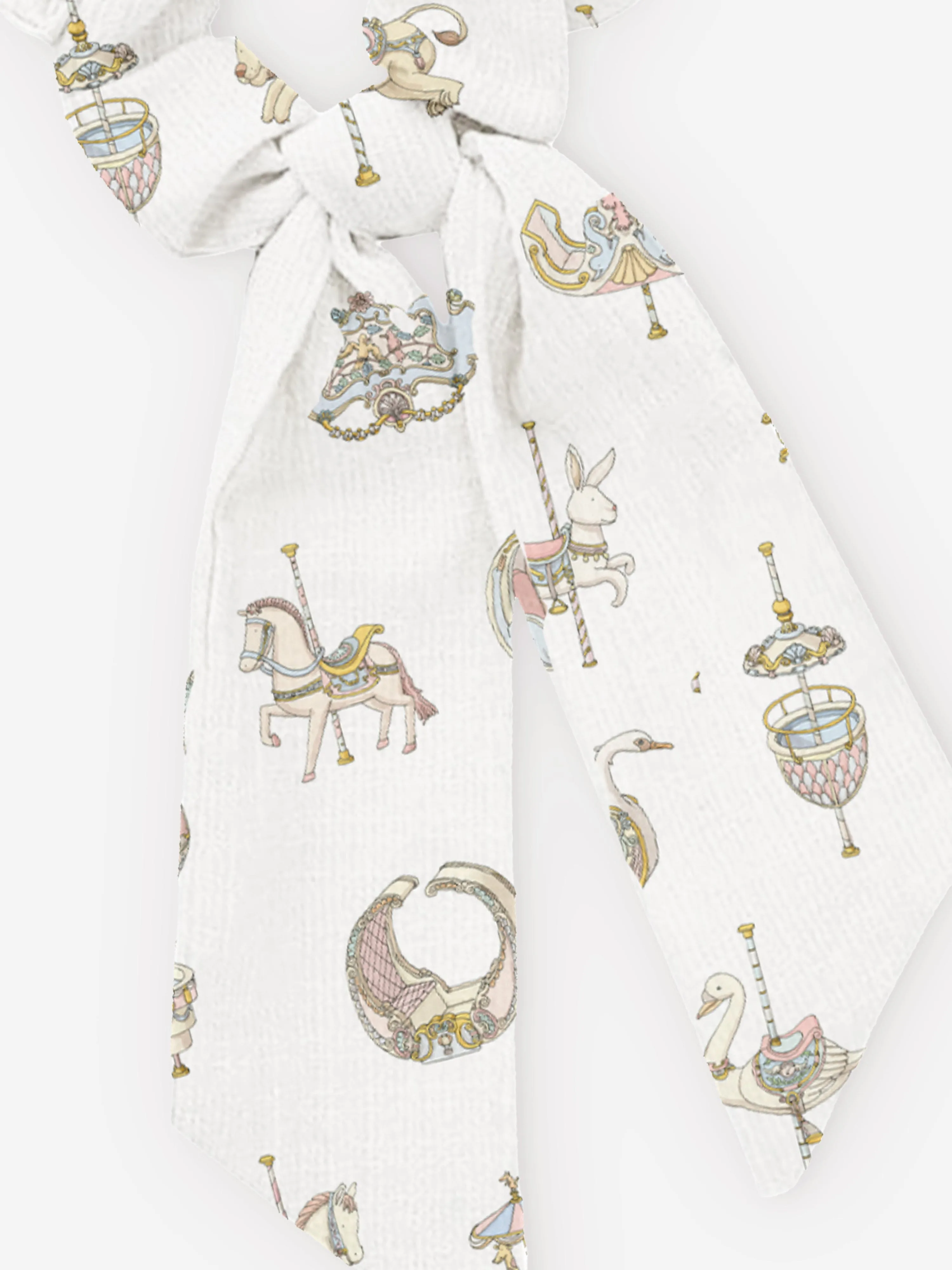 Atelier Choux Baby Girls Carousel Scrunchie in White