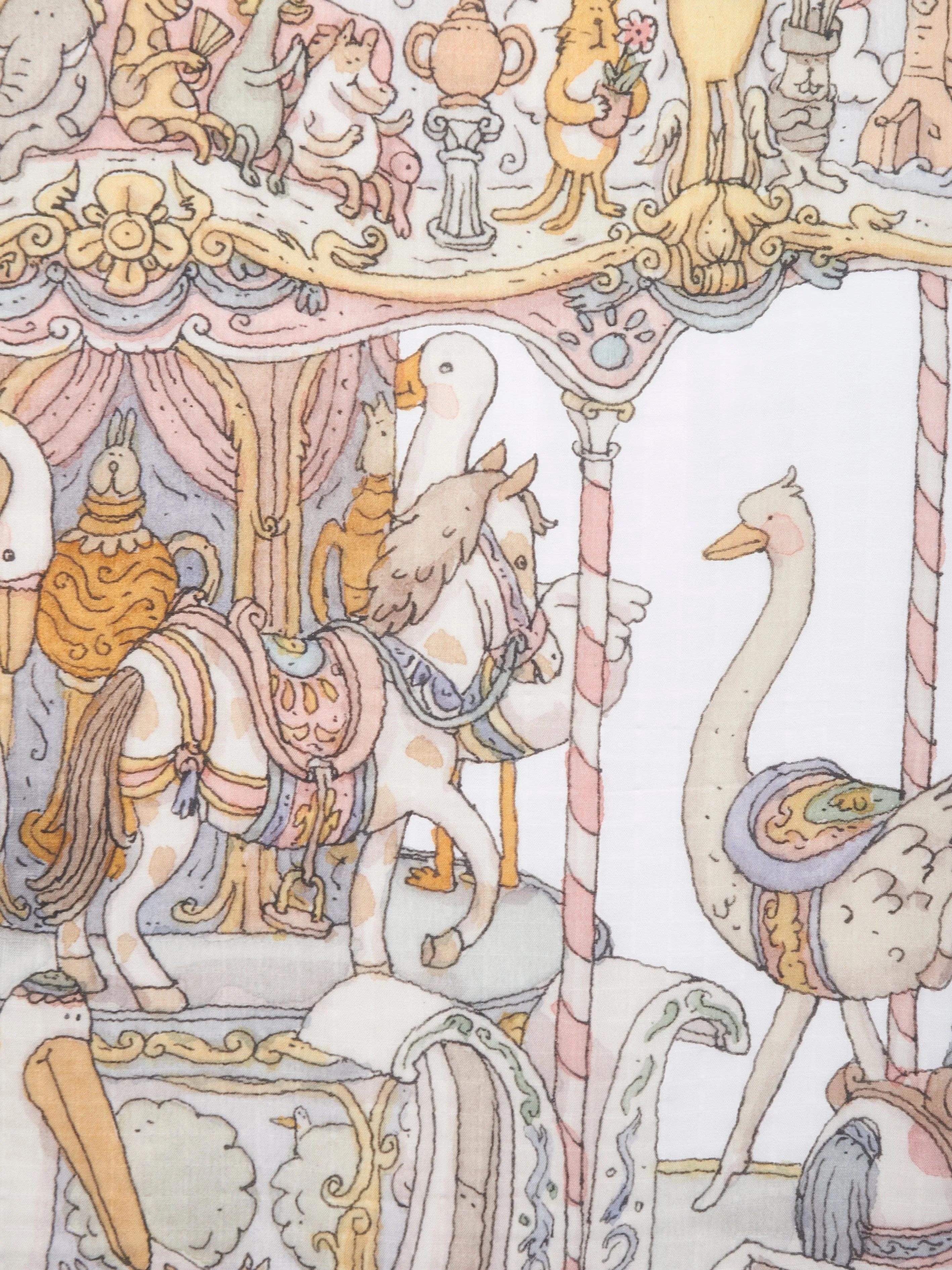 Atelier Choux Baby Girls Grand Carousel Blanket in Pink (200cm)