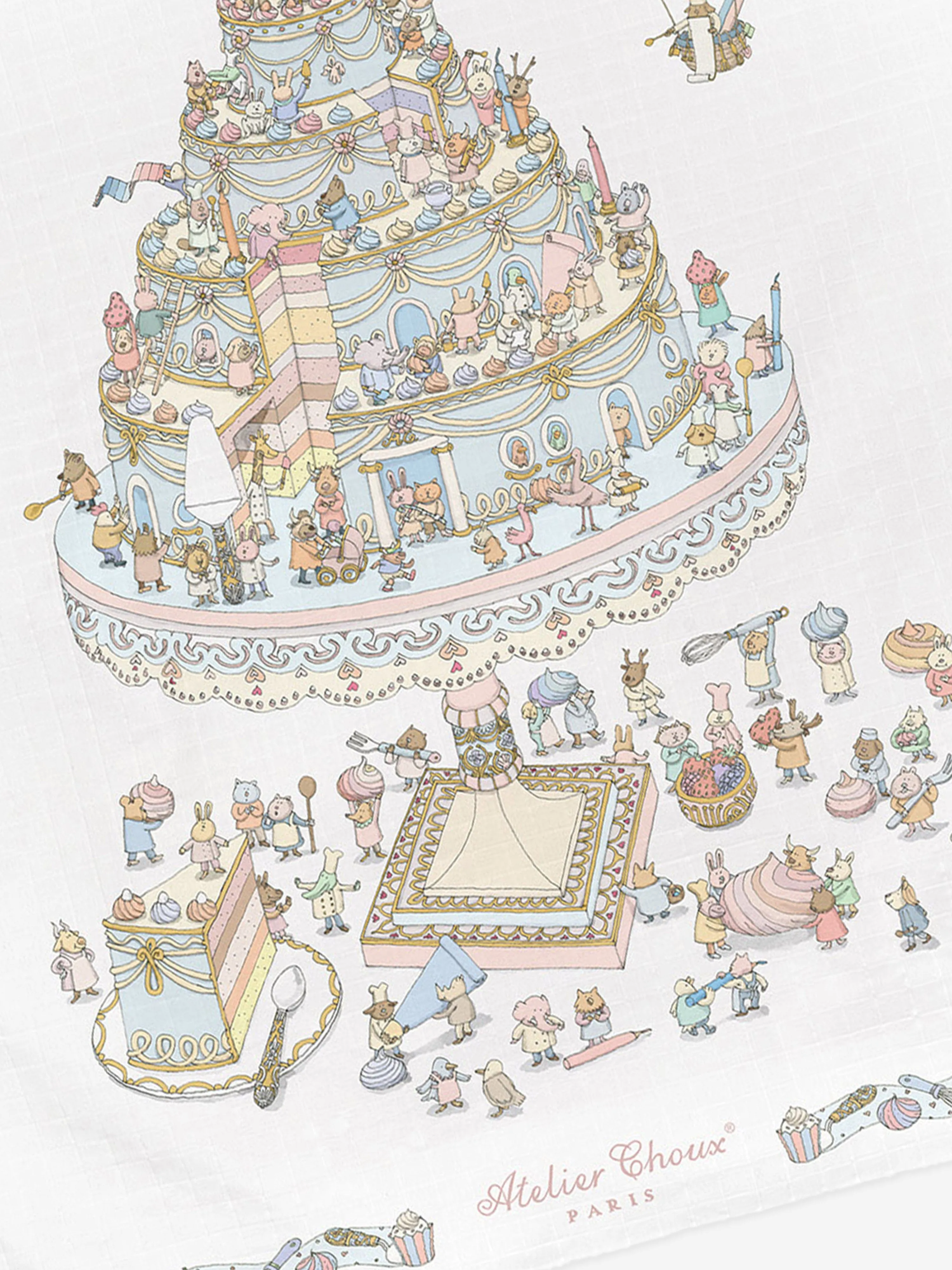 Atelier Choux Baby Le Gateau Swaddle in Blue (100cm)
