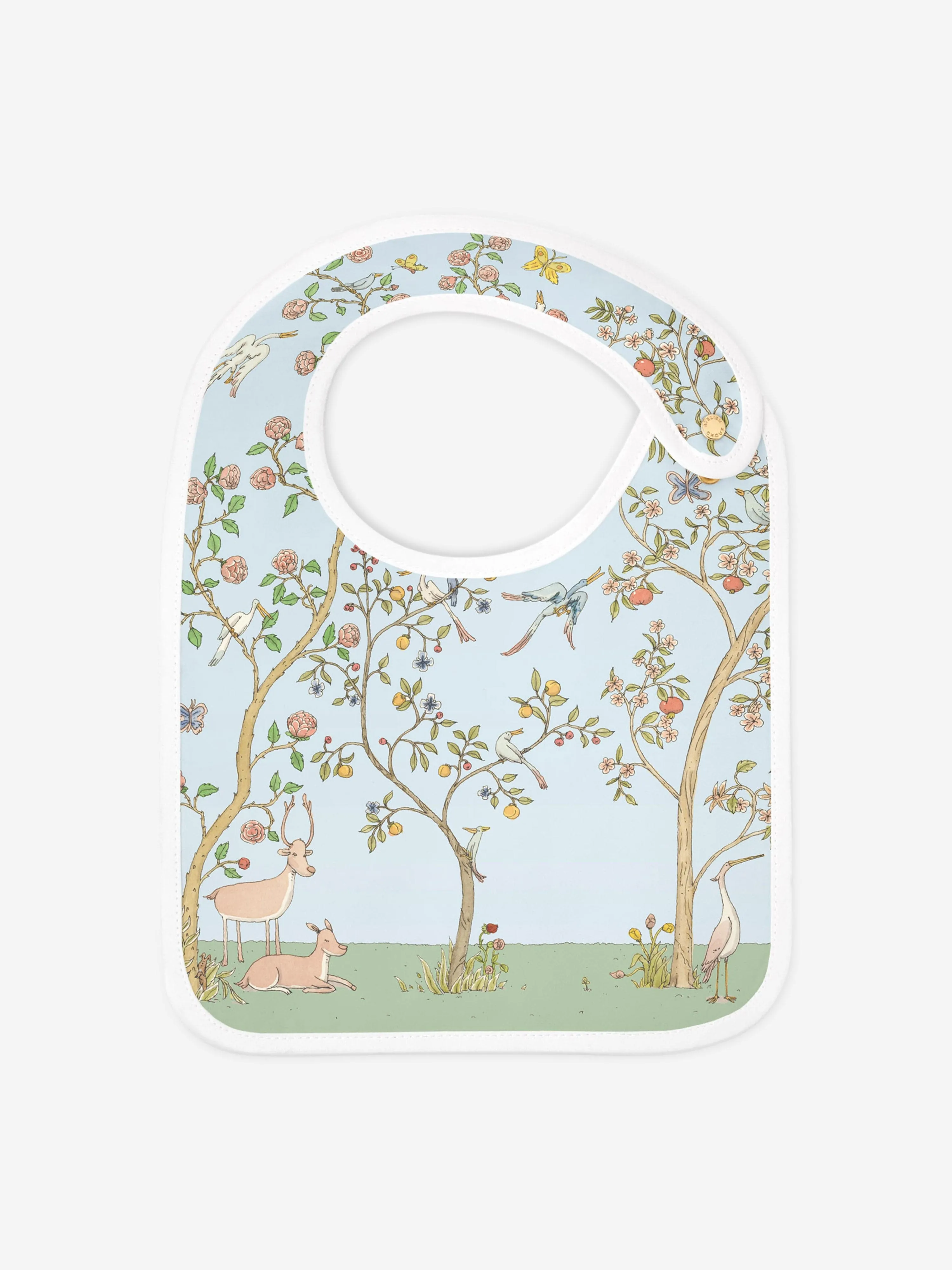 Atelier Choux Baby Satin In Bloom Bib in Blue