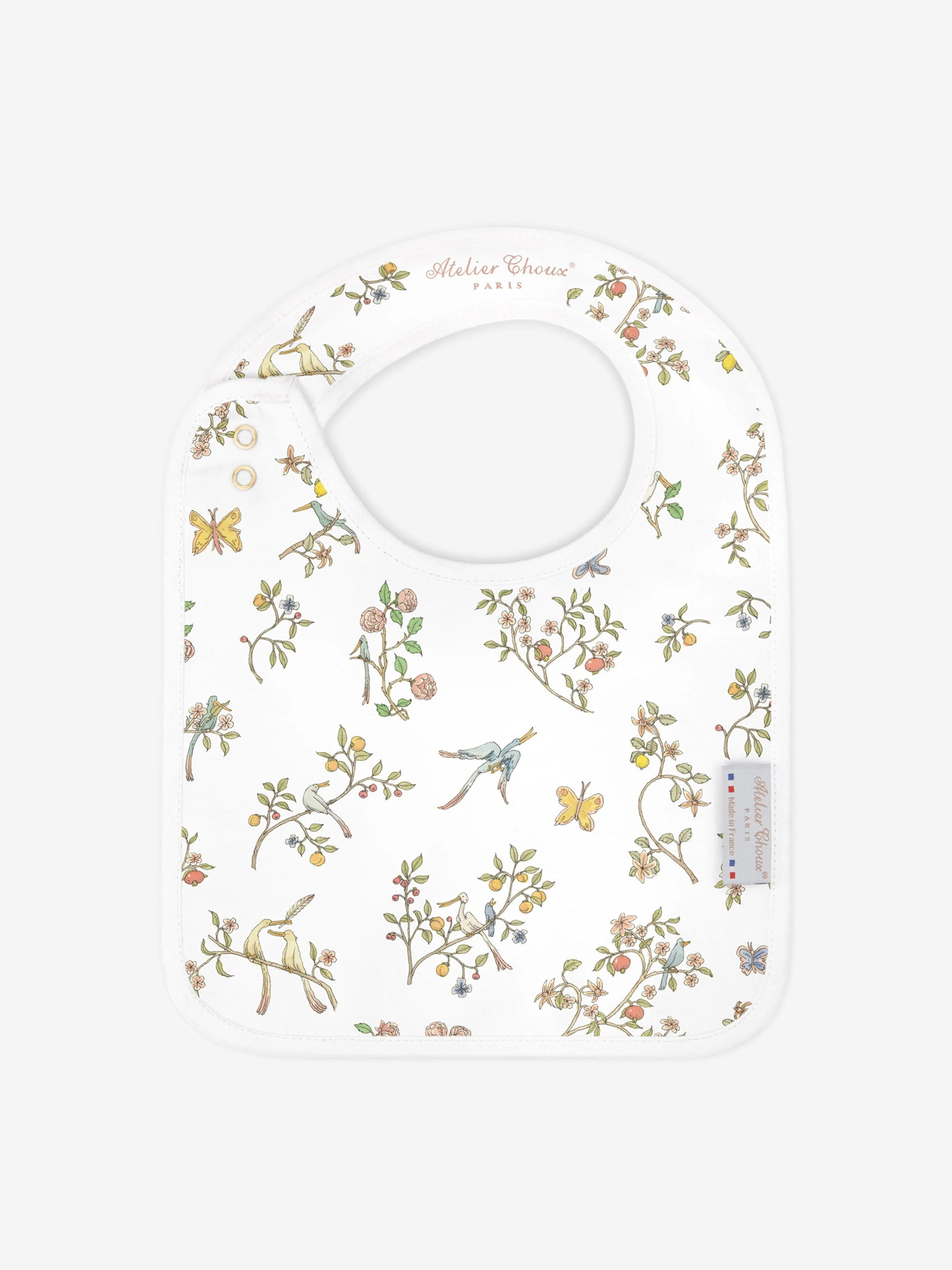 Atelier Choux Baby Satin In Bloom Bib in Blue