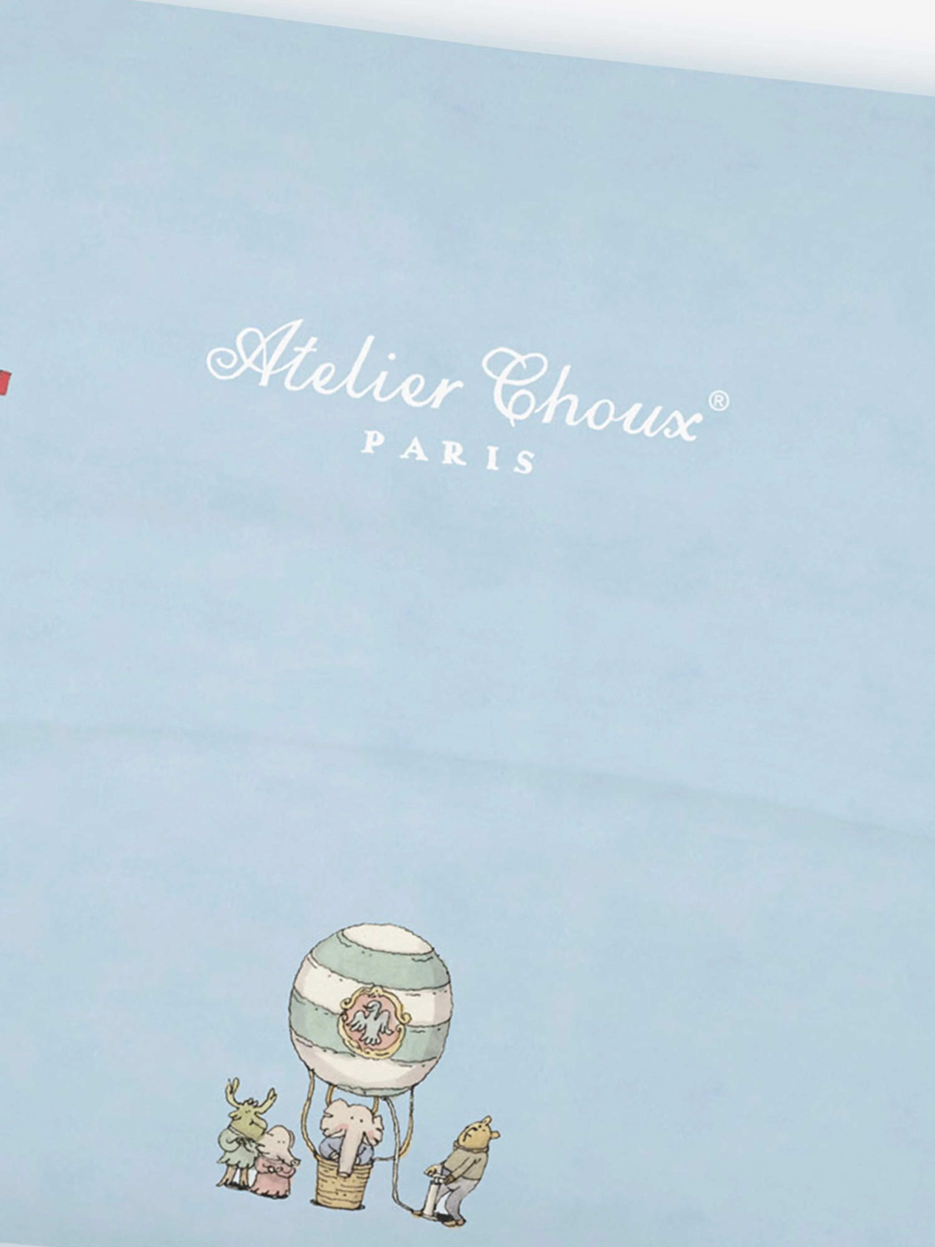 Atelier Choux Baby Satin Paris Pillow Cover Paris in Blue (40cm)