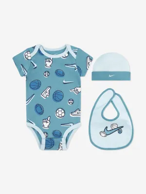 Baby Boys 3 Piece Bodysuit Set in Blue