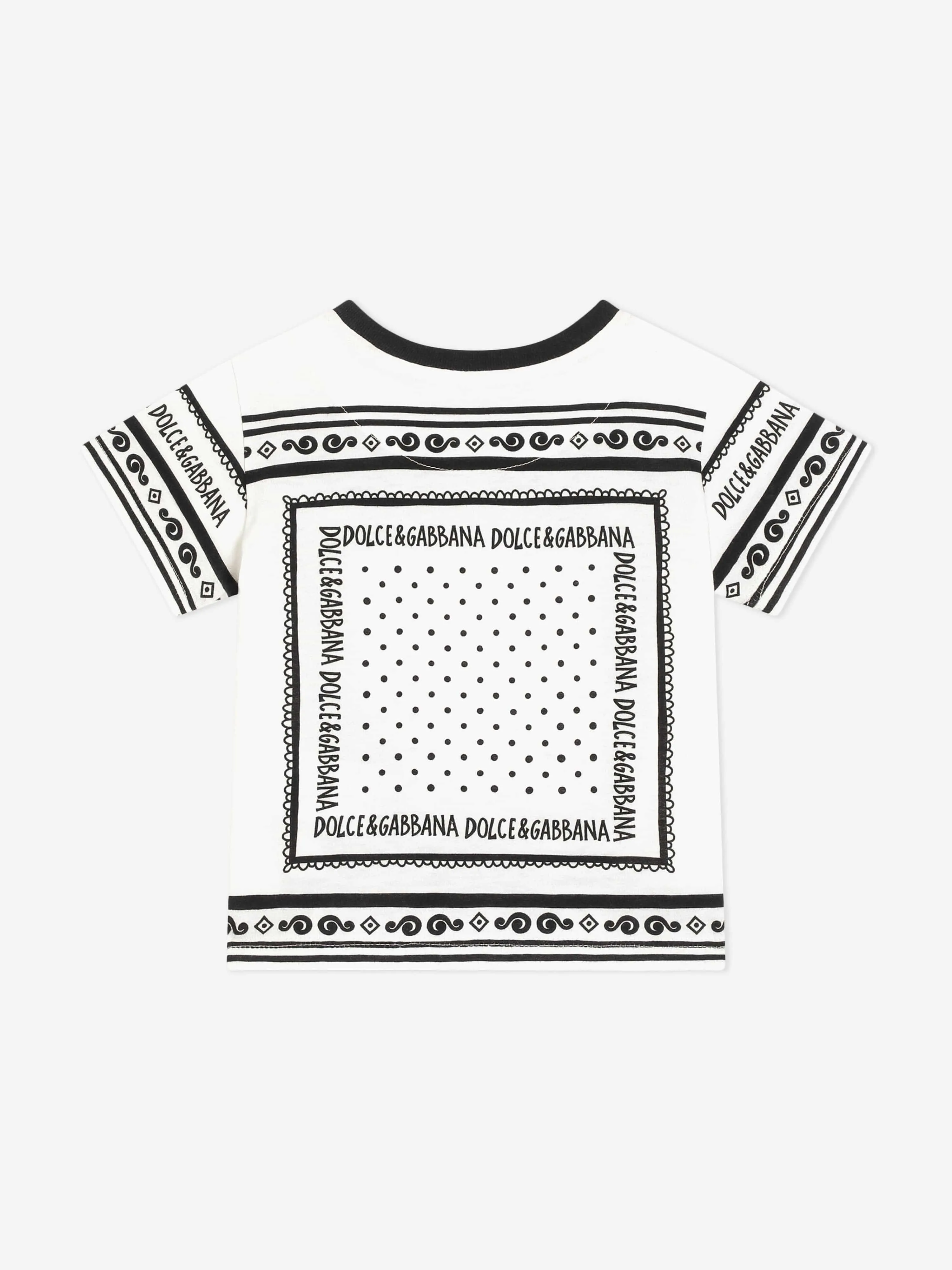 Baby Boys Bandana Print T-Shirt in White