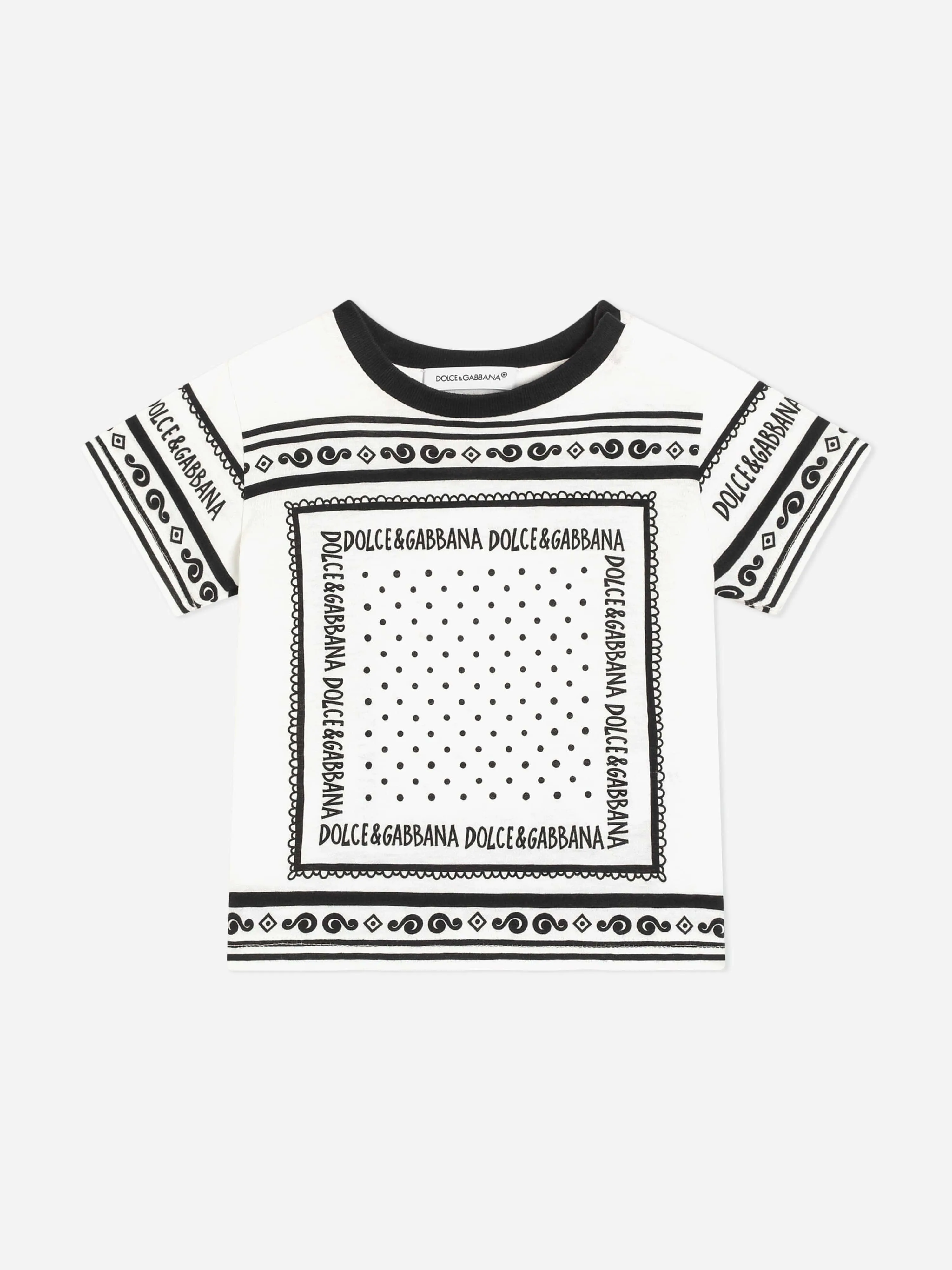 Baby Boys Bandana Print T-Shirt in White
