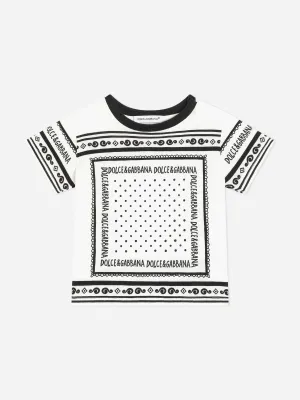 Baby Boys Bandana Print T-Shirt in White