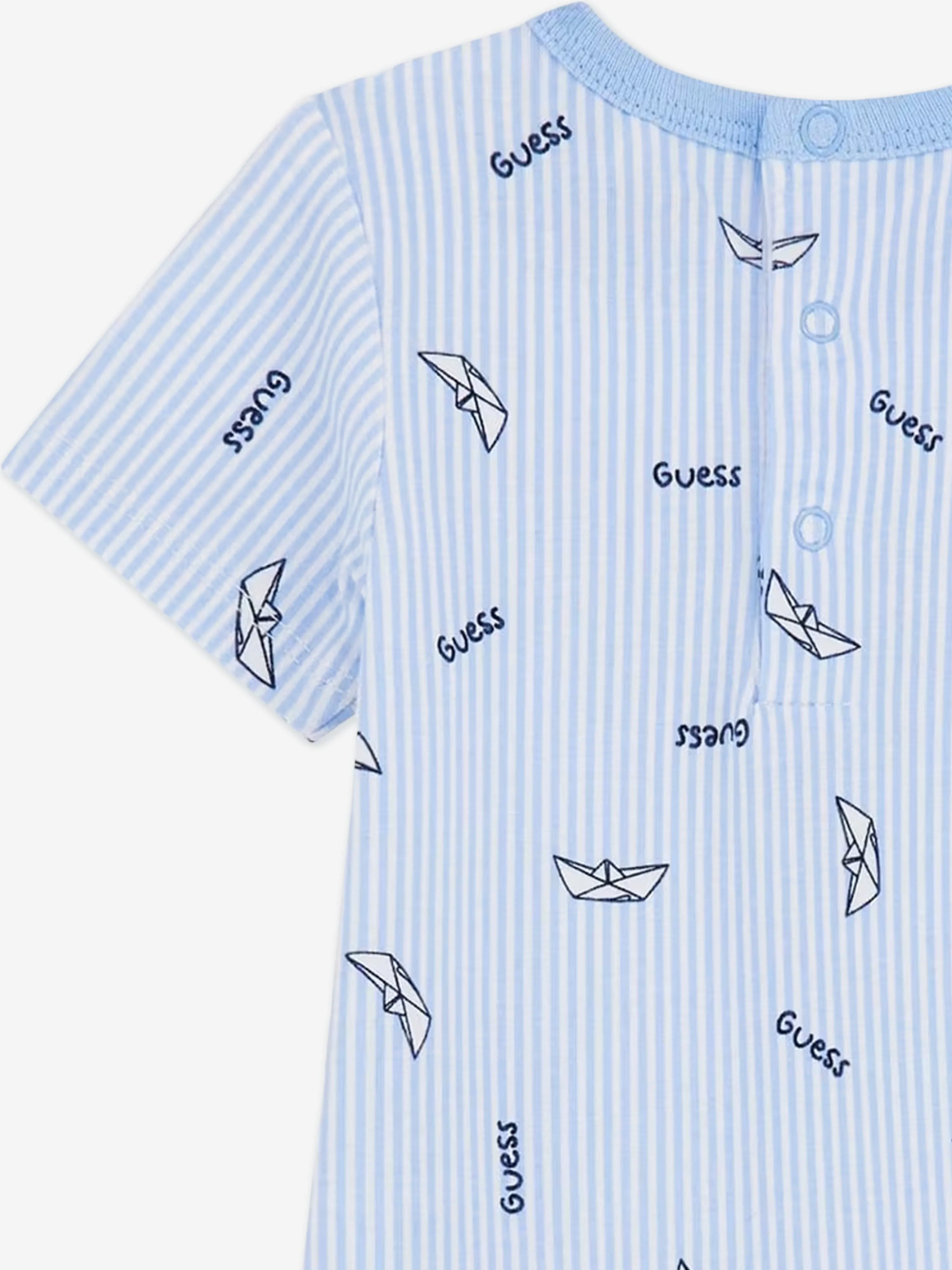 Baby Boys Boat Print Romper in Blue