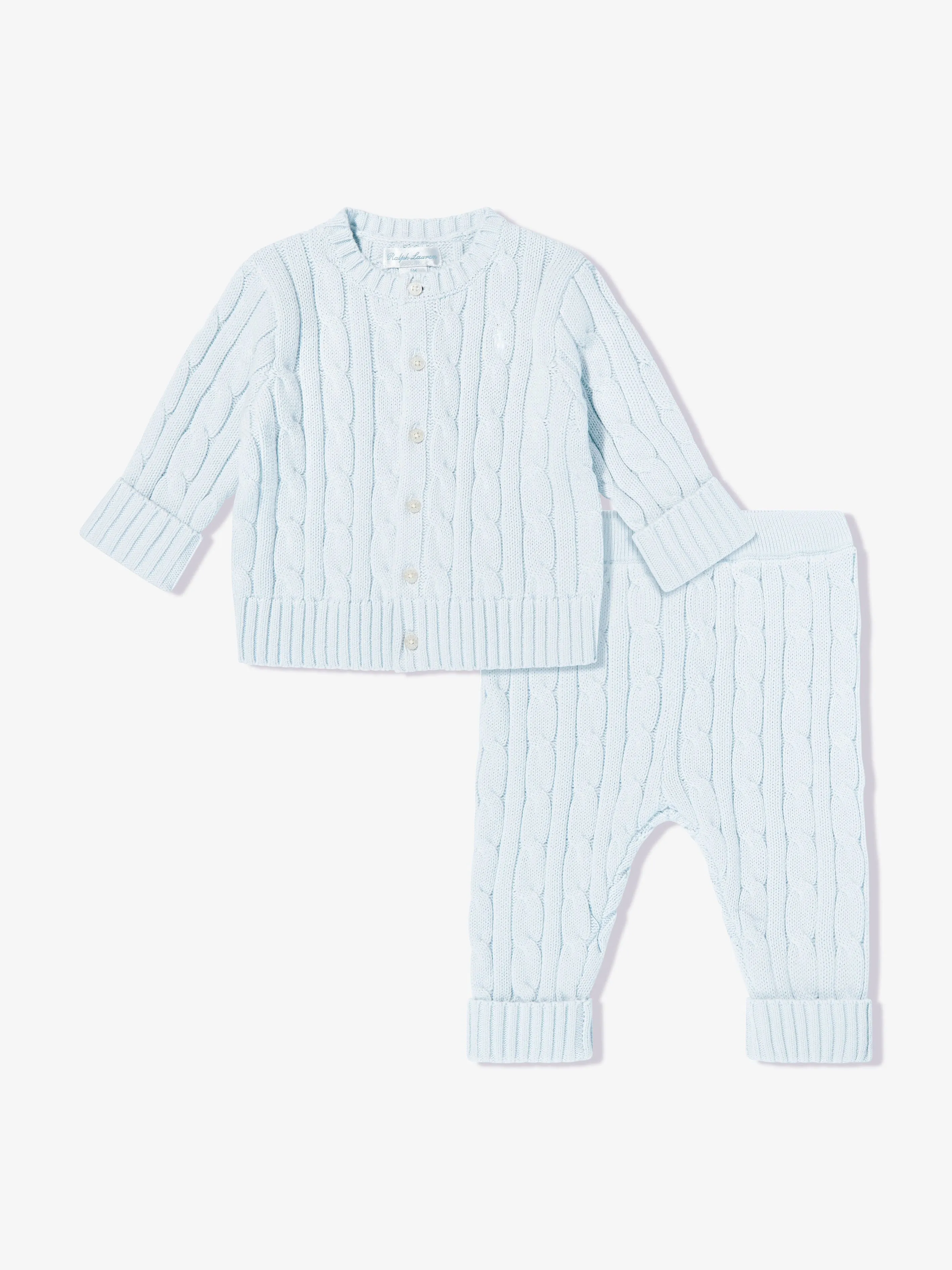 Baby Boys Cotton Trouser Set in Blue
