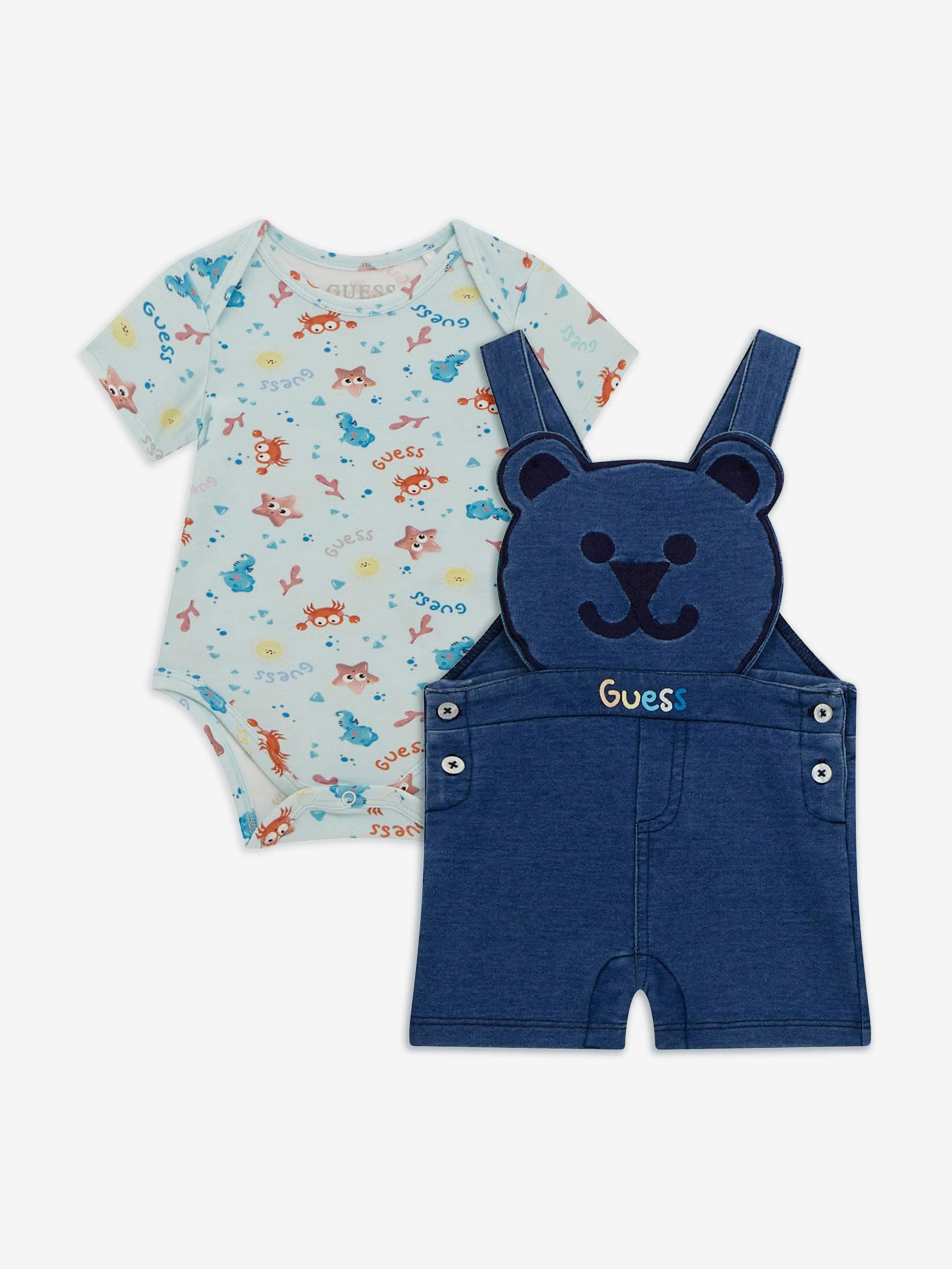 Baby Boys Dungaree Set in Blue