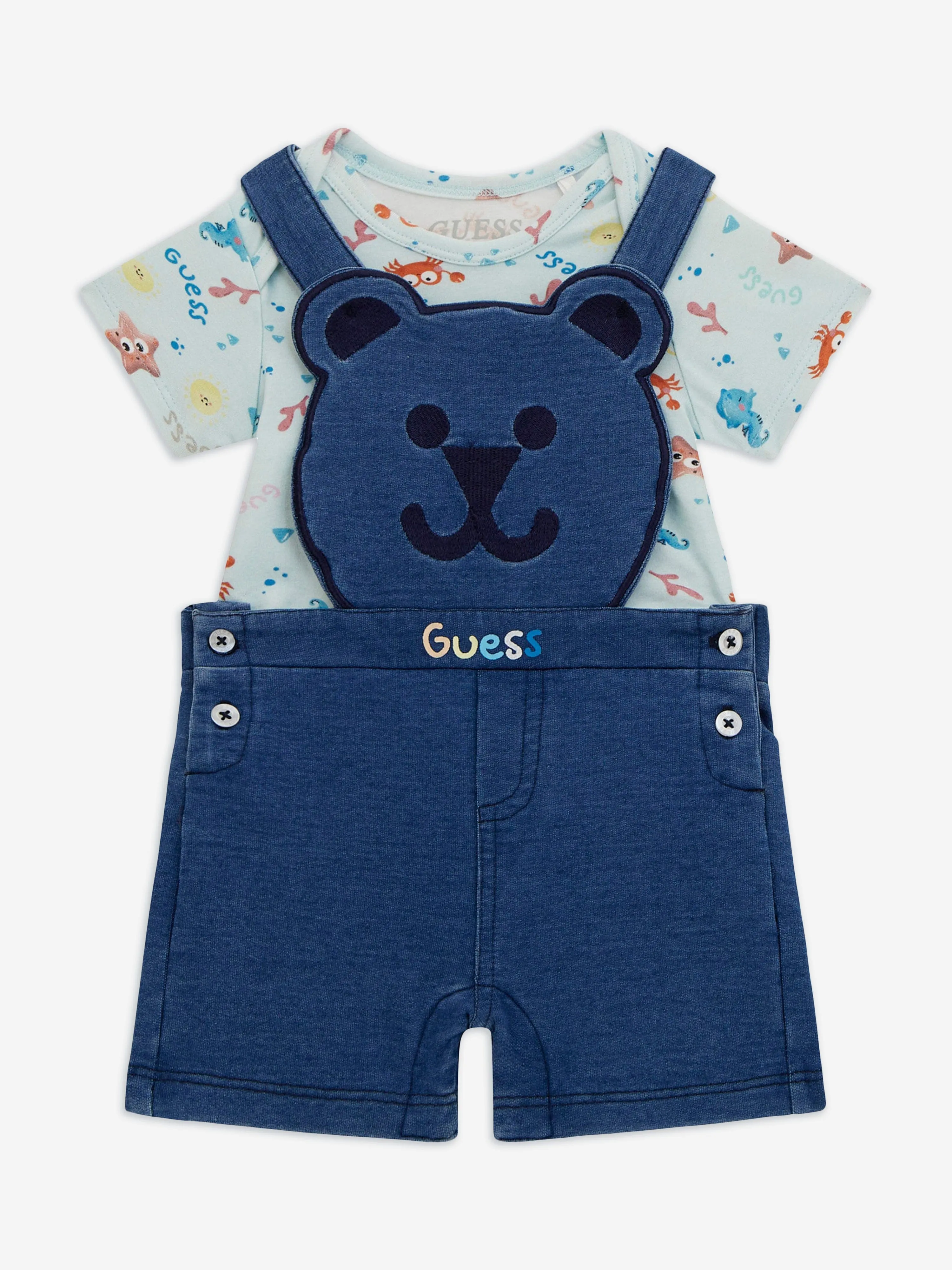 Baby Boys Dungaree Set in Blue