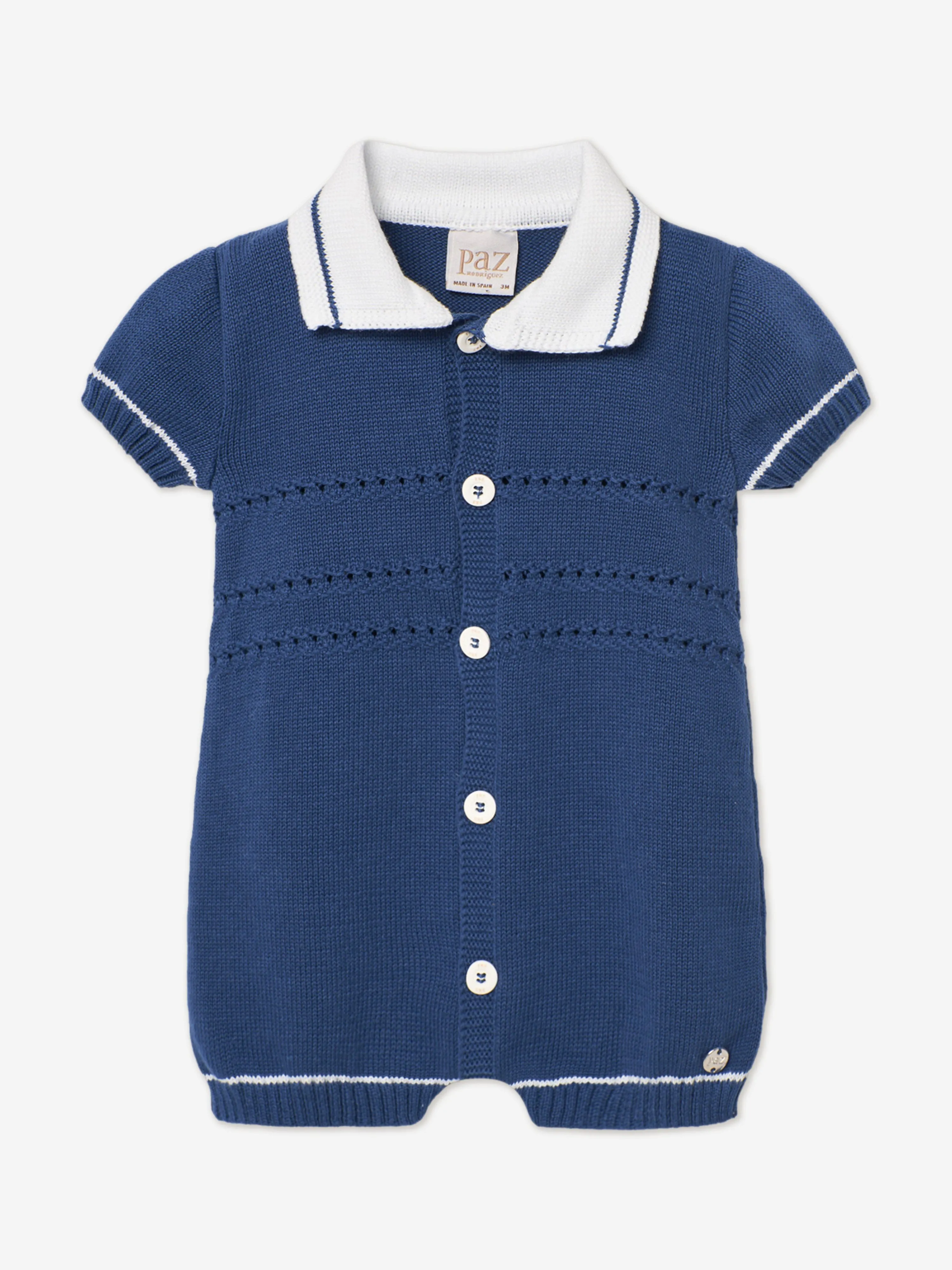 Baby Boys Knitted Romper in Blue