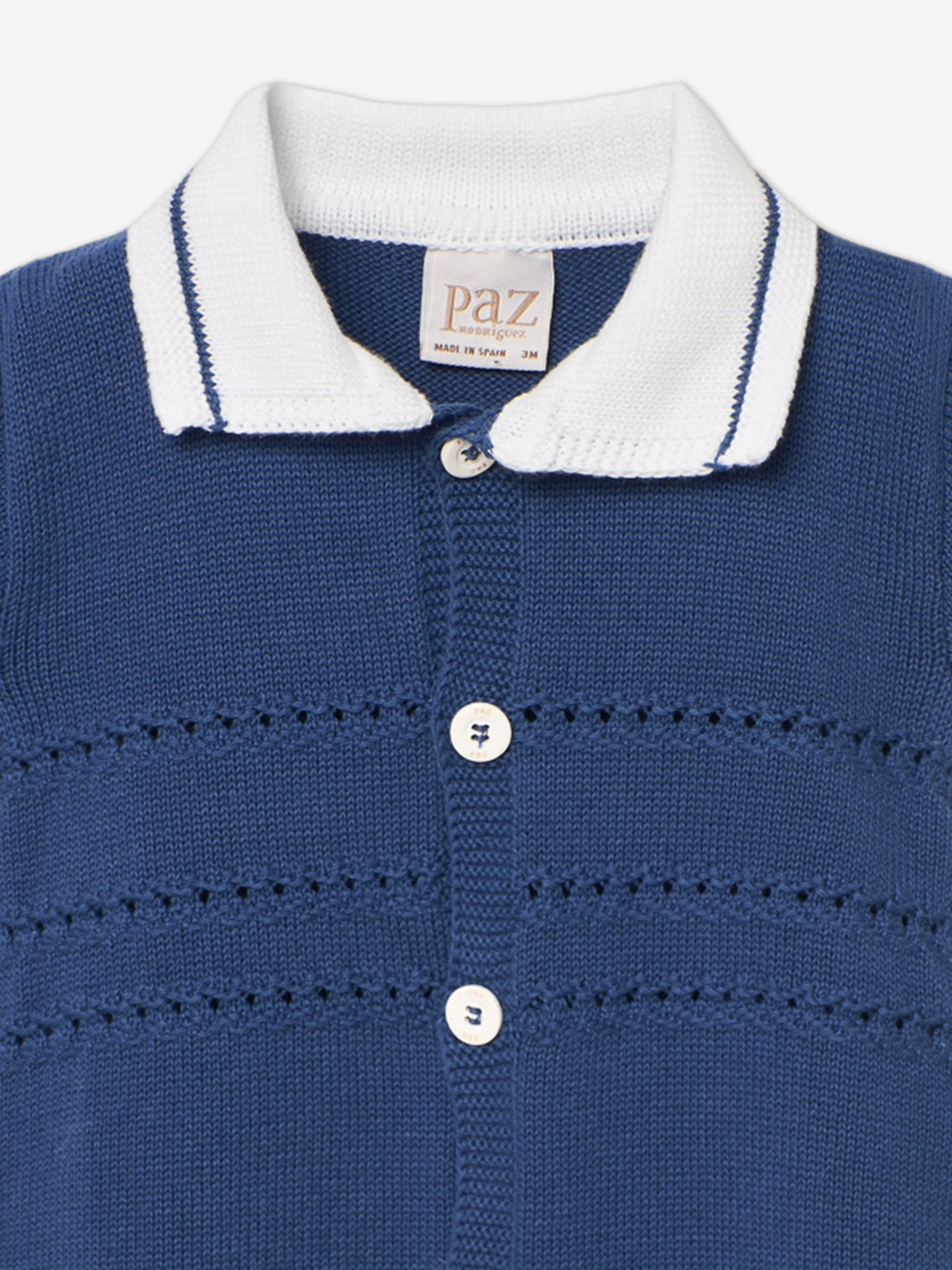 Baby Boys Knitted Romper in Blue