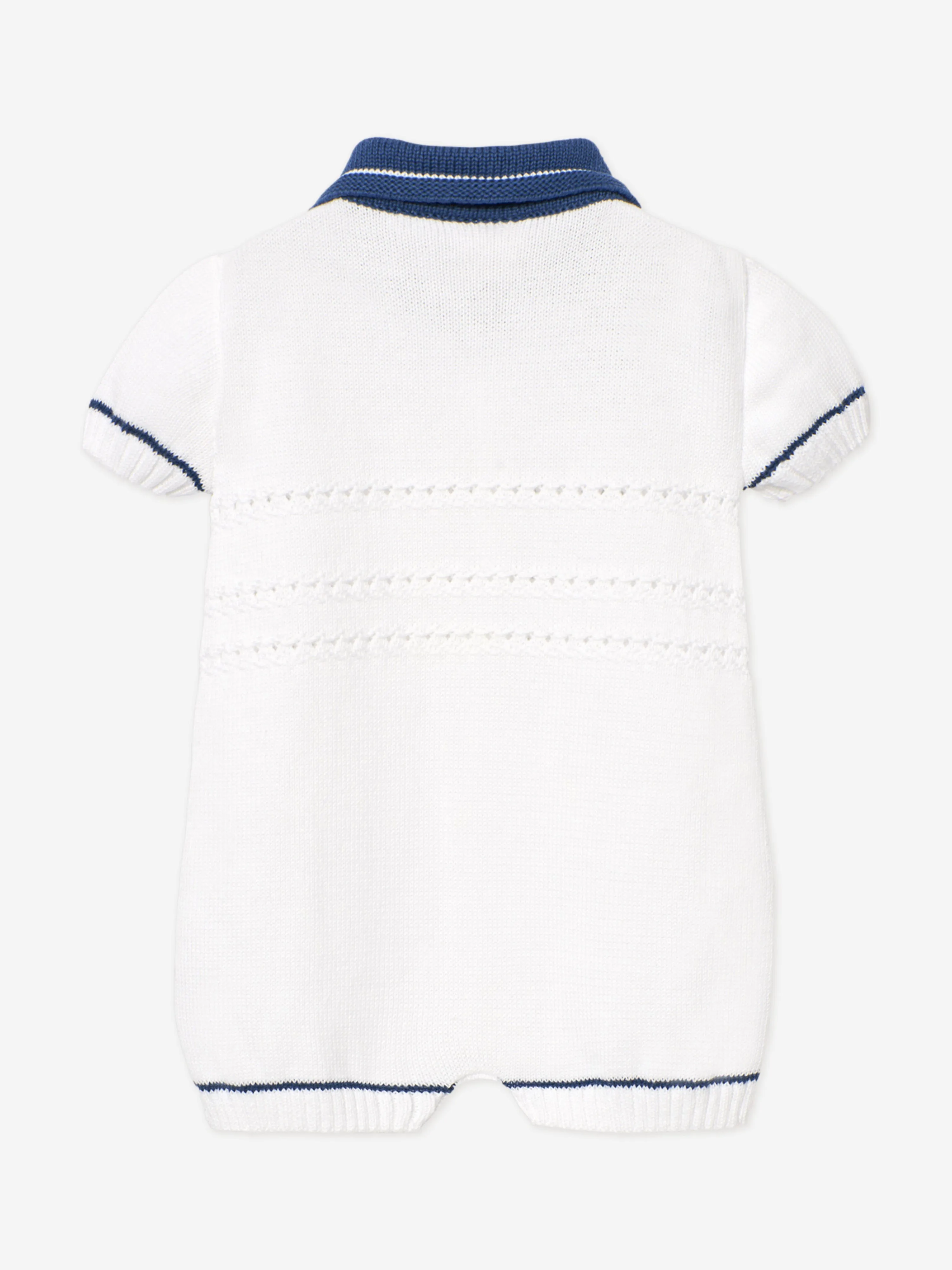 Baby Boys Knitted Romper in White