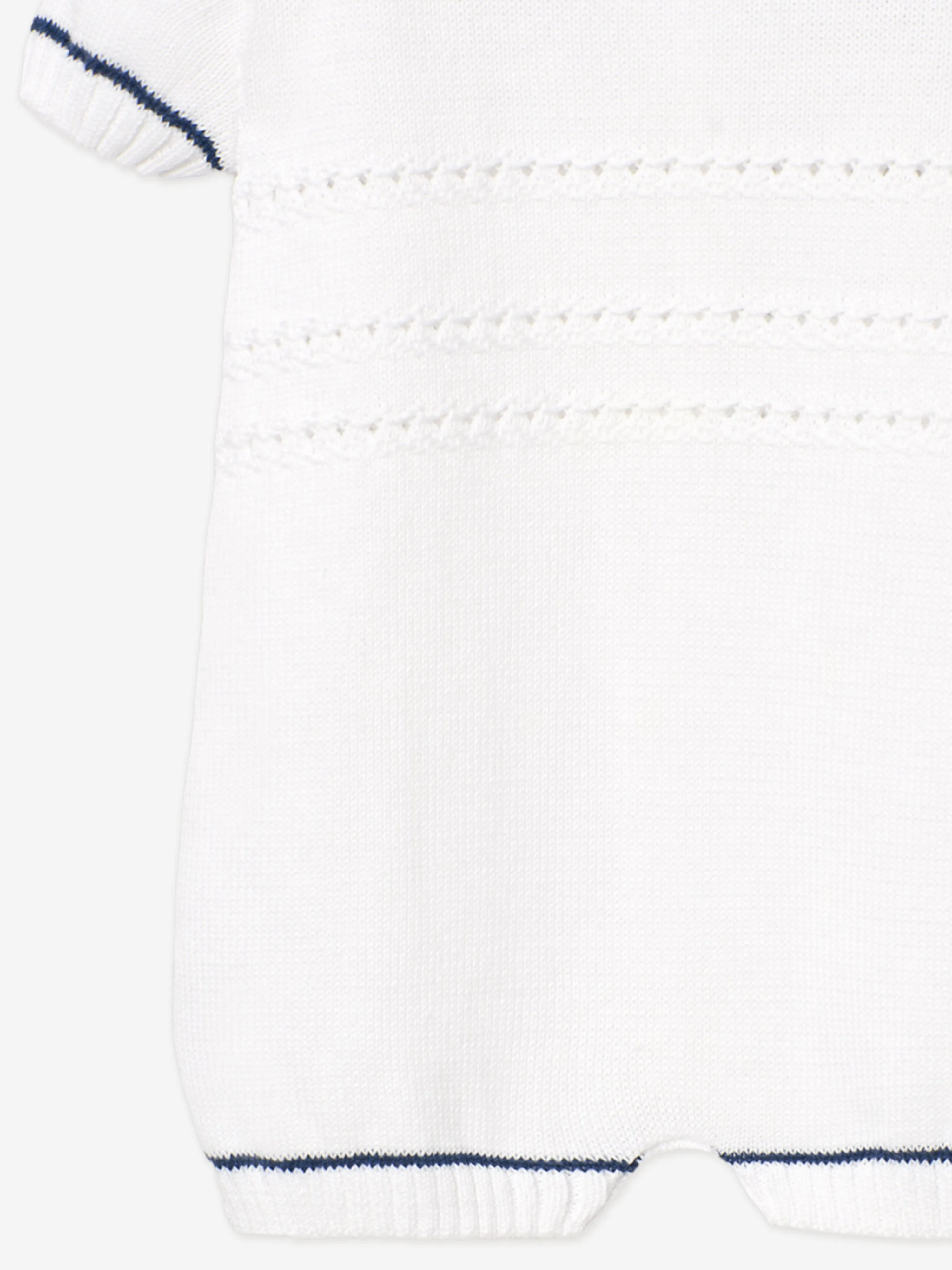 Baby Boys Knitted Romper in White
