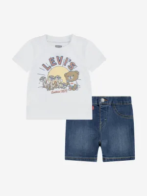 Baby Boys Levi and Friends Denim Set in White