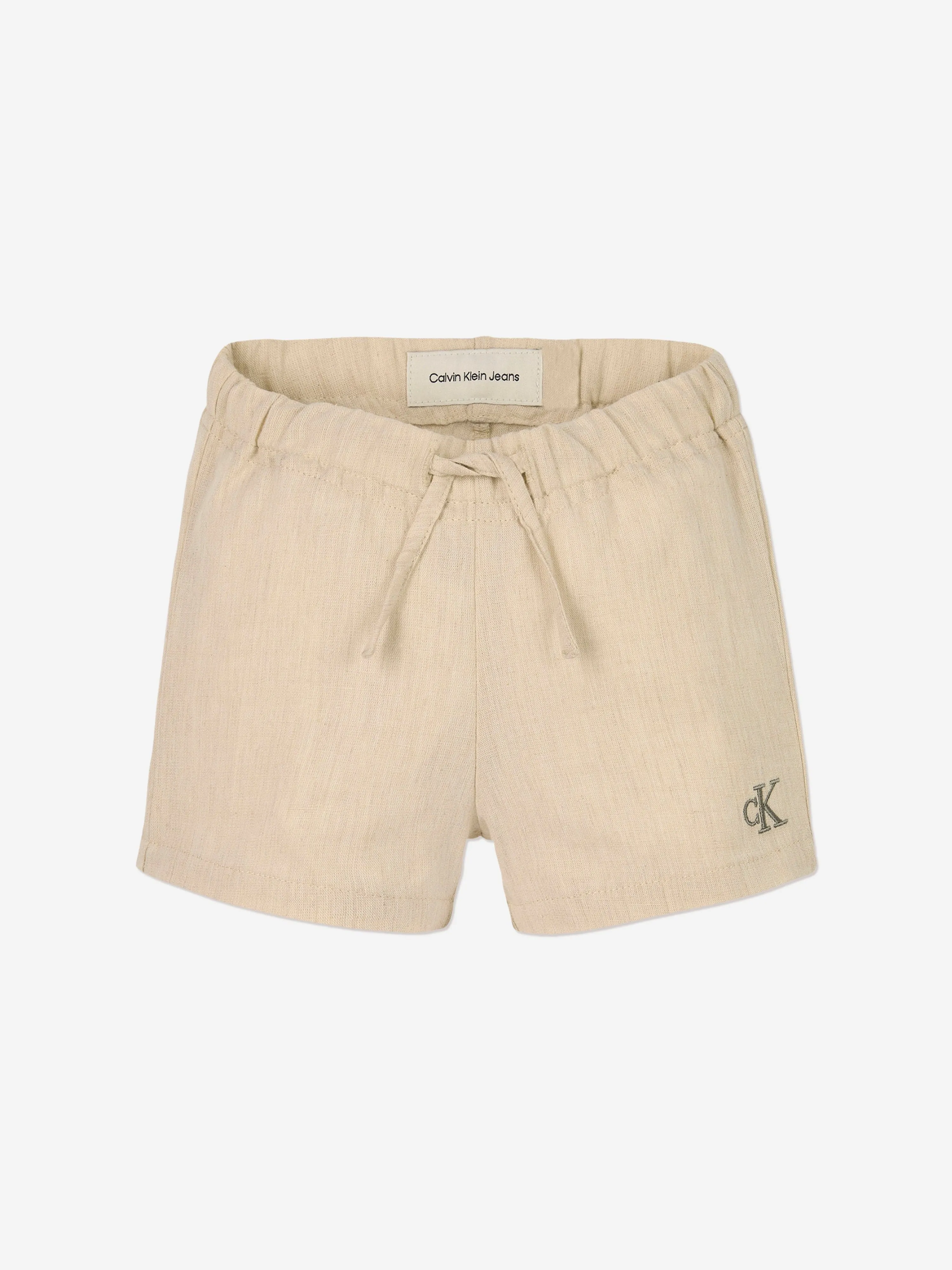 Baby Boys Linen Short Set in Beige