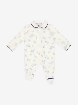 Baby Boys Logo Babygrow in Blue
