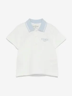 Baby Boys Logo Polo Shirt in White