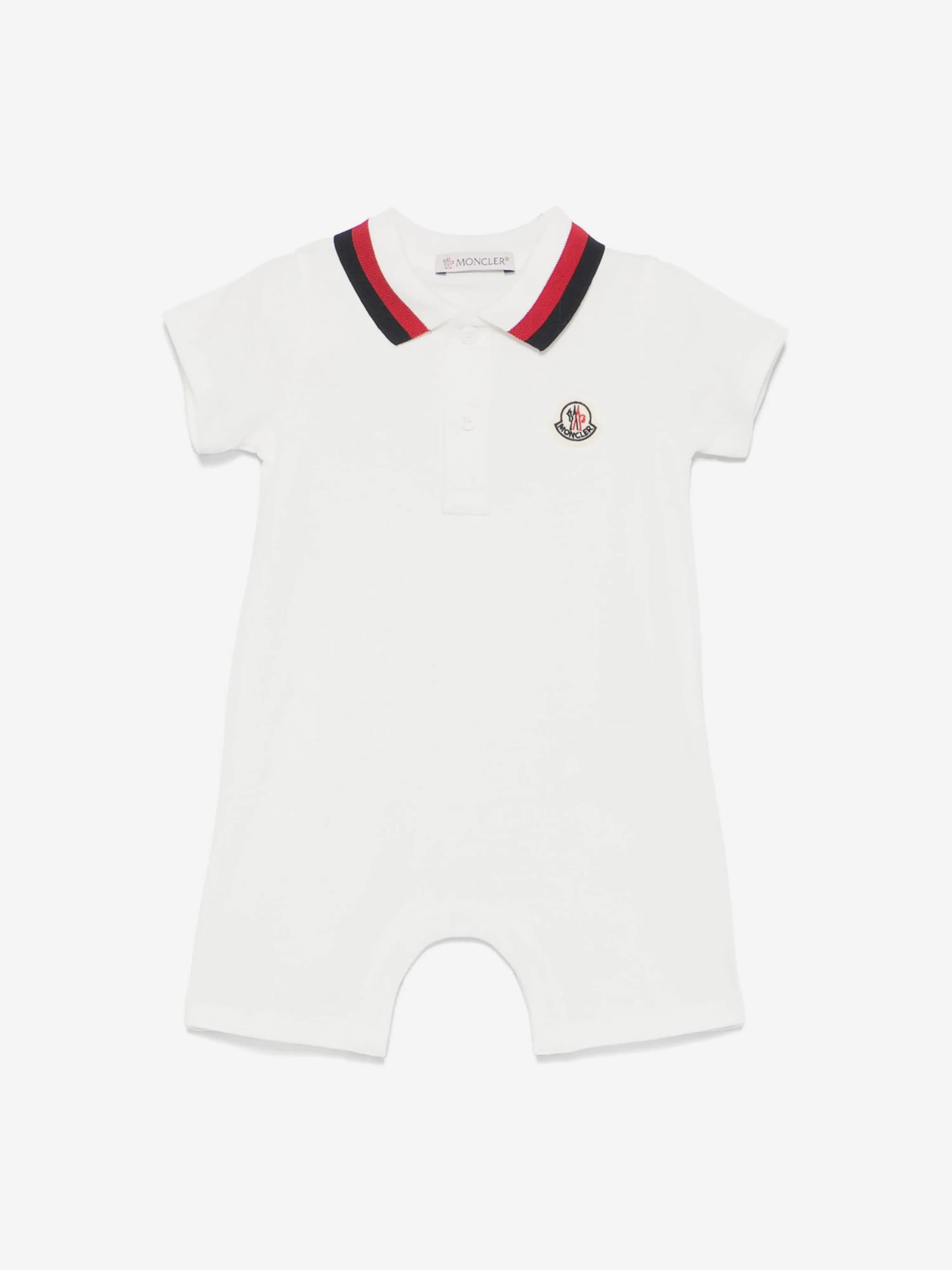 Baby Boys Logo Romper in Ivory