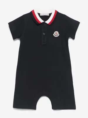 Baby Boys Logo Romper in Navy