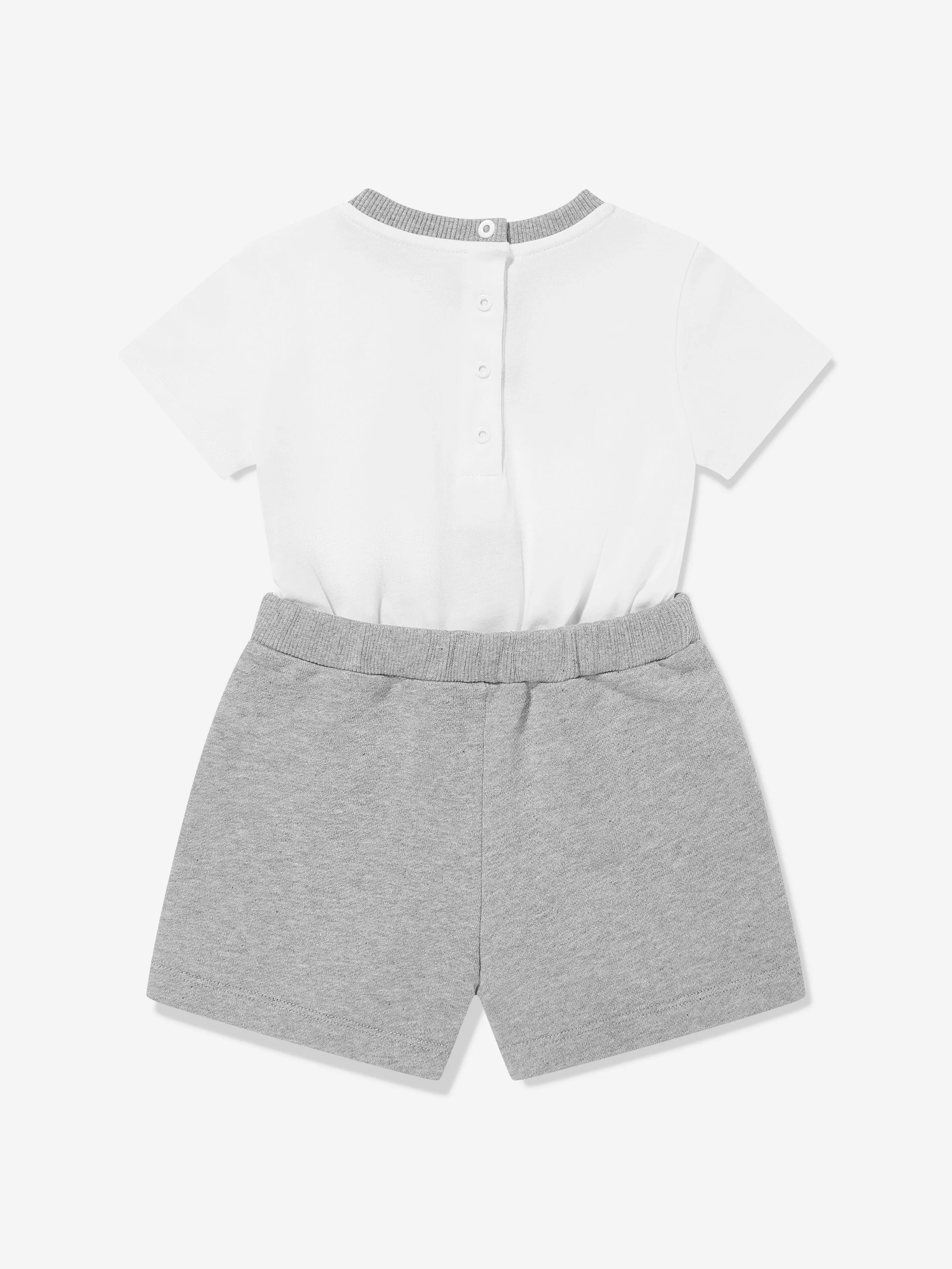 Baby Boys Logo Romper in White
