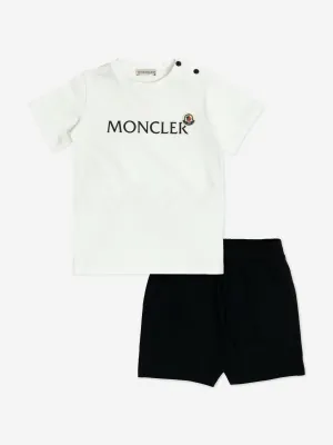 Baby Boys Logo Short Set in White