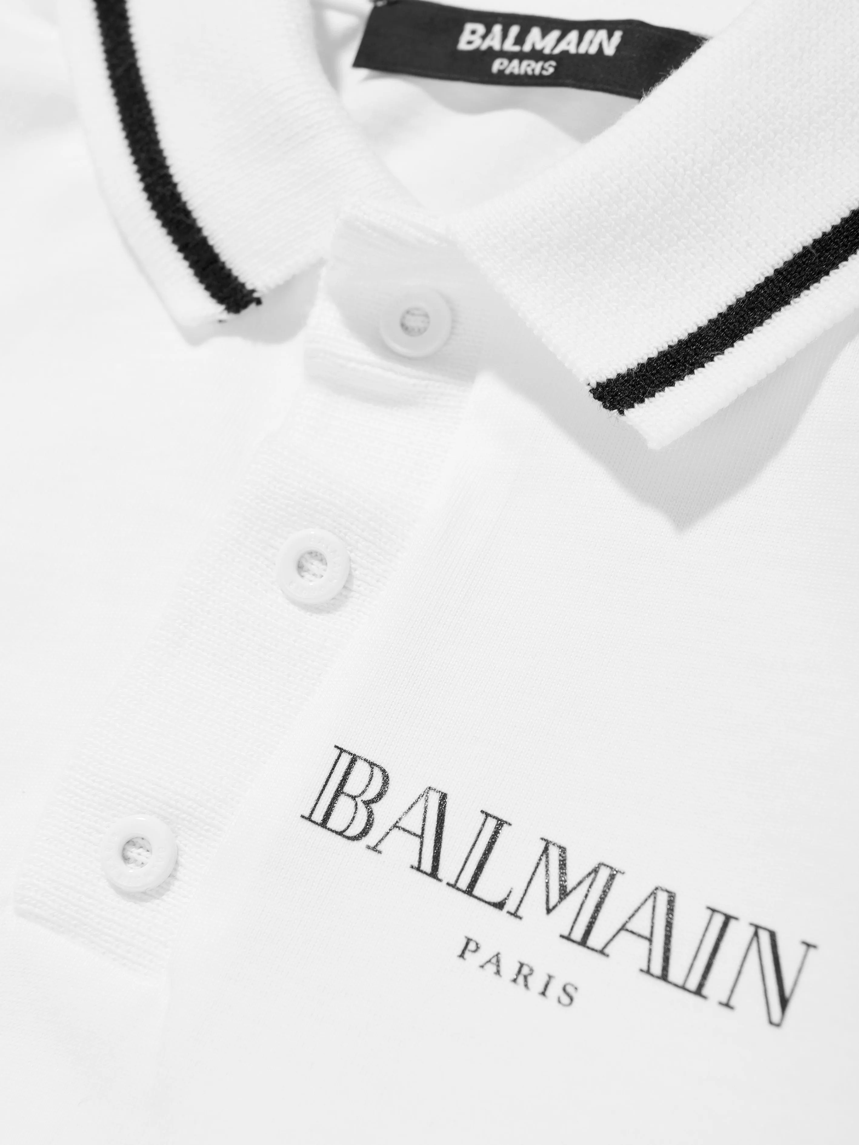 Baby Boys Polo Romper in White