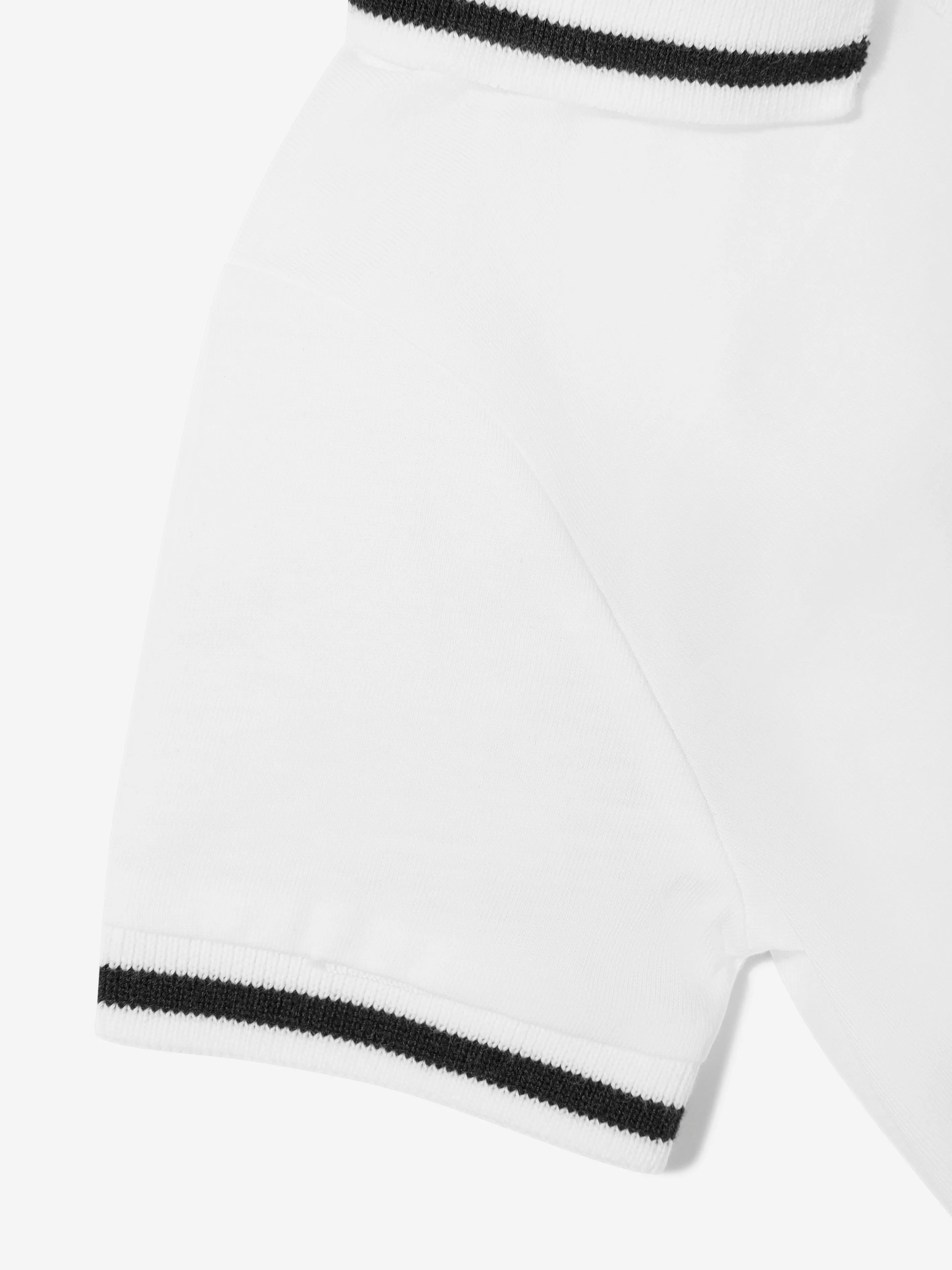 Baby Boys Polo Romper in White