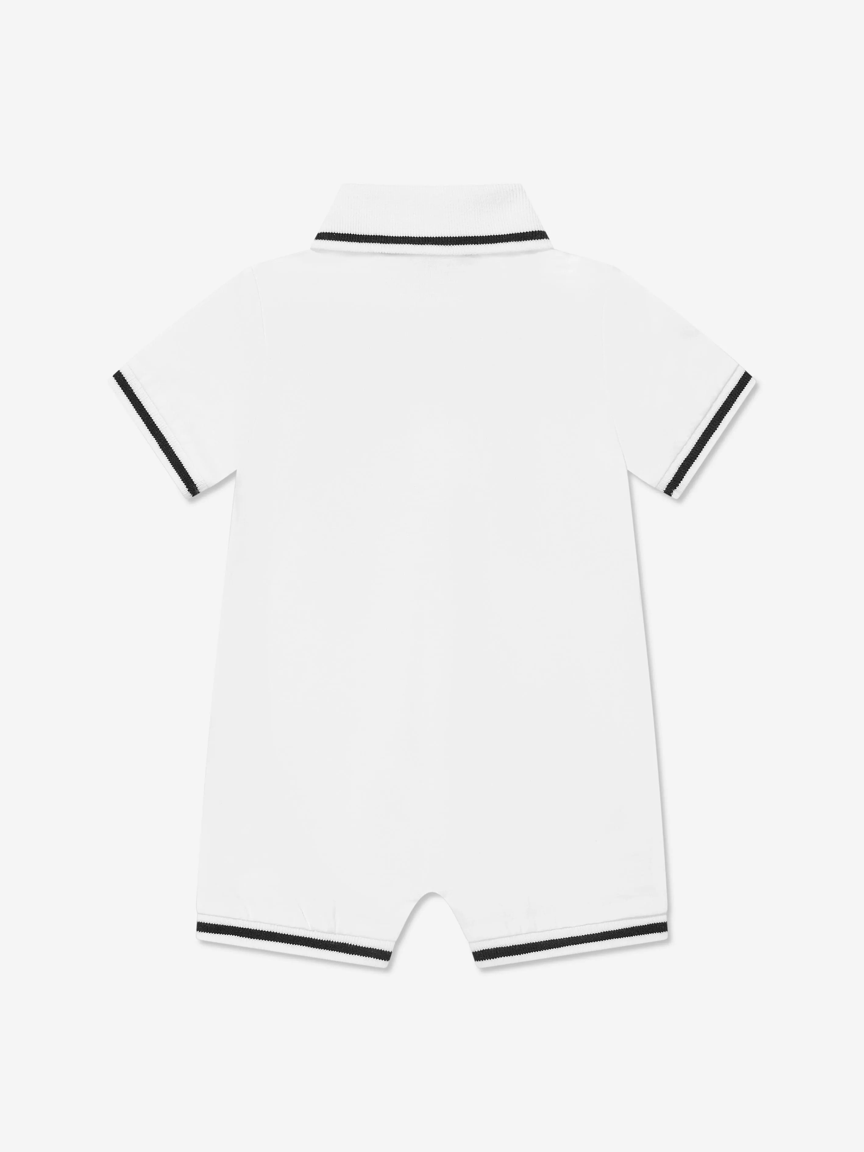 Baby Boys Polo Romper in White