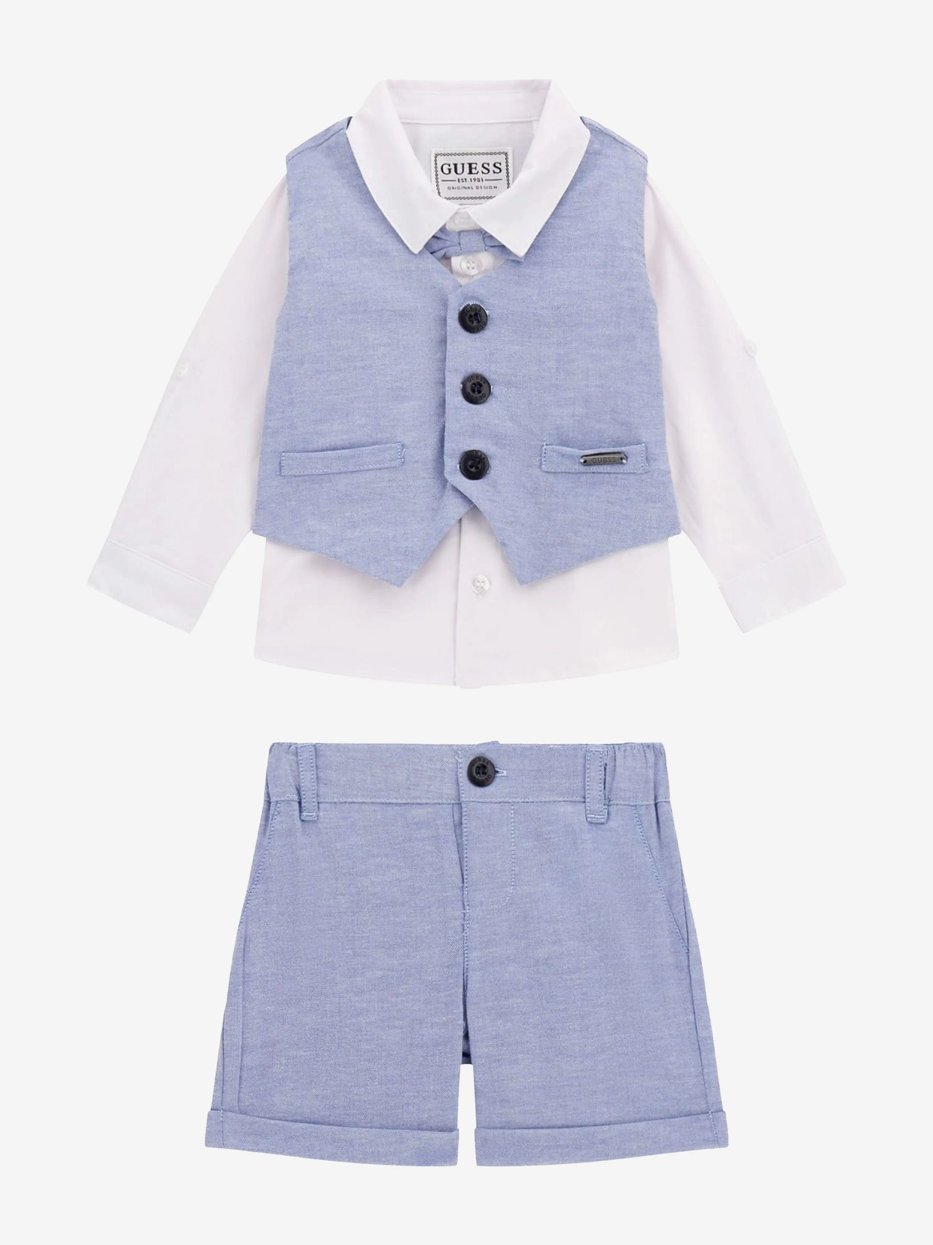 Baby Boys Short Suit Set in Blue