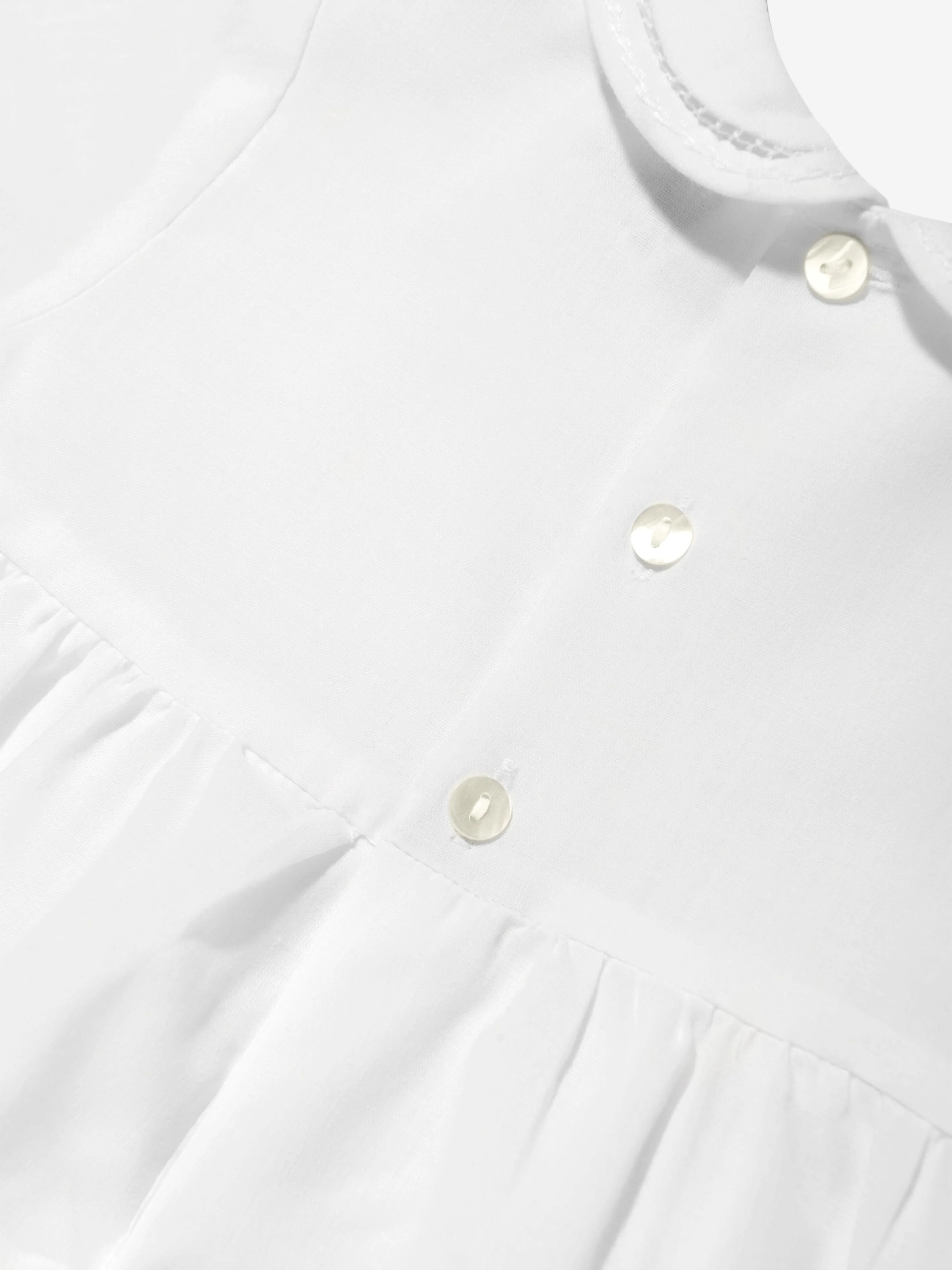 Baby Boys Smocked Romper in White