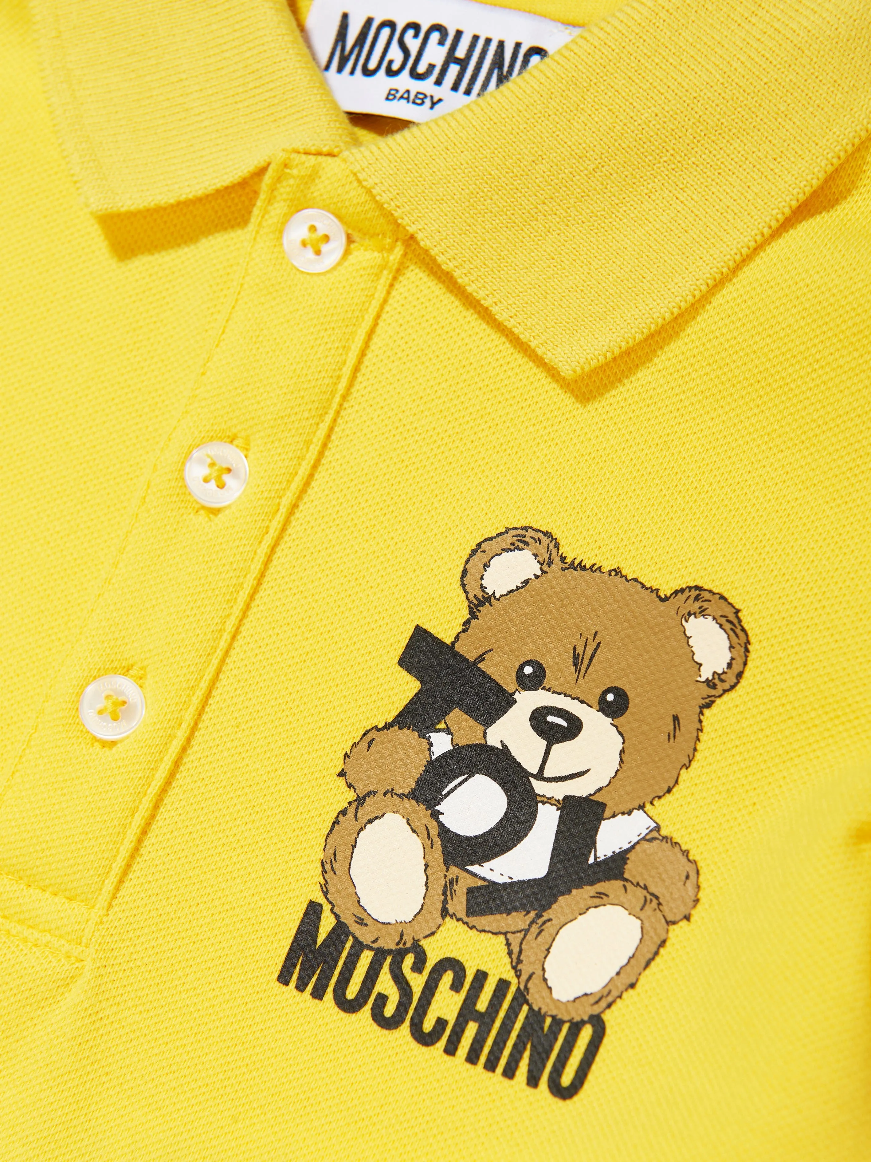Baby Boys Teddy Bear Polo Shirt in Yellow