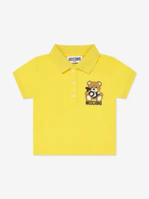 Baby Boys Teddy Bear Polo Shirt in Yellow