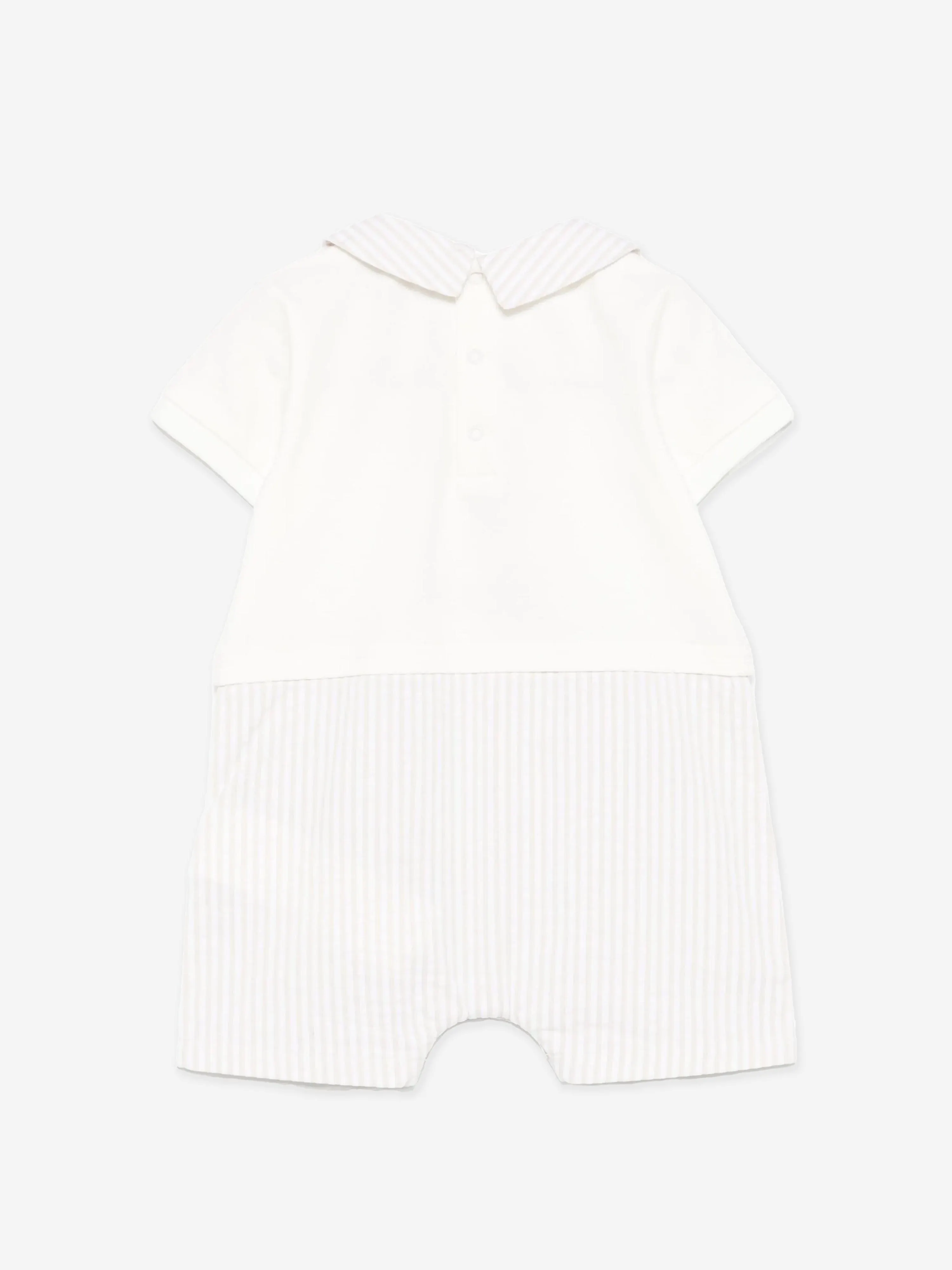 Baby Boys Teddy Bear Romper in Ivory