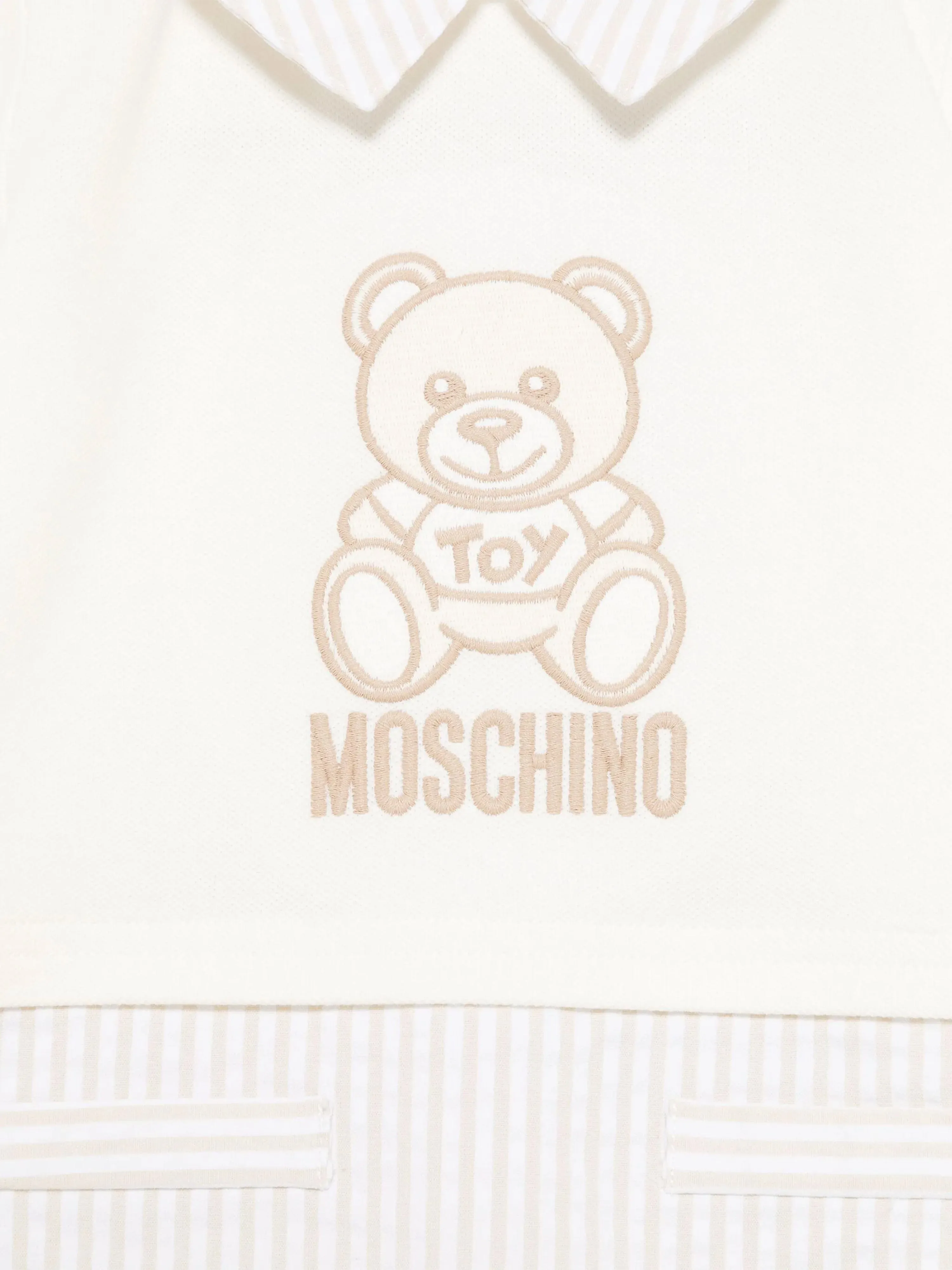 Baby Boys Teddy Bear Romper in Ivory