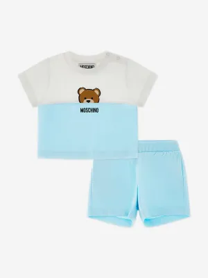 Baby Boys Teddy Bear Short Set in Blue
