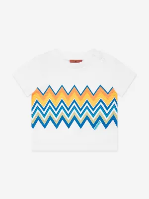 Baby Boys Zigzag Print T-Shirt in White