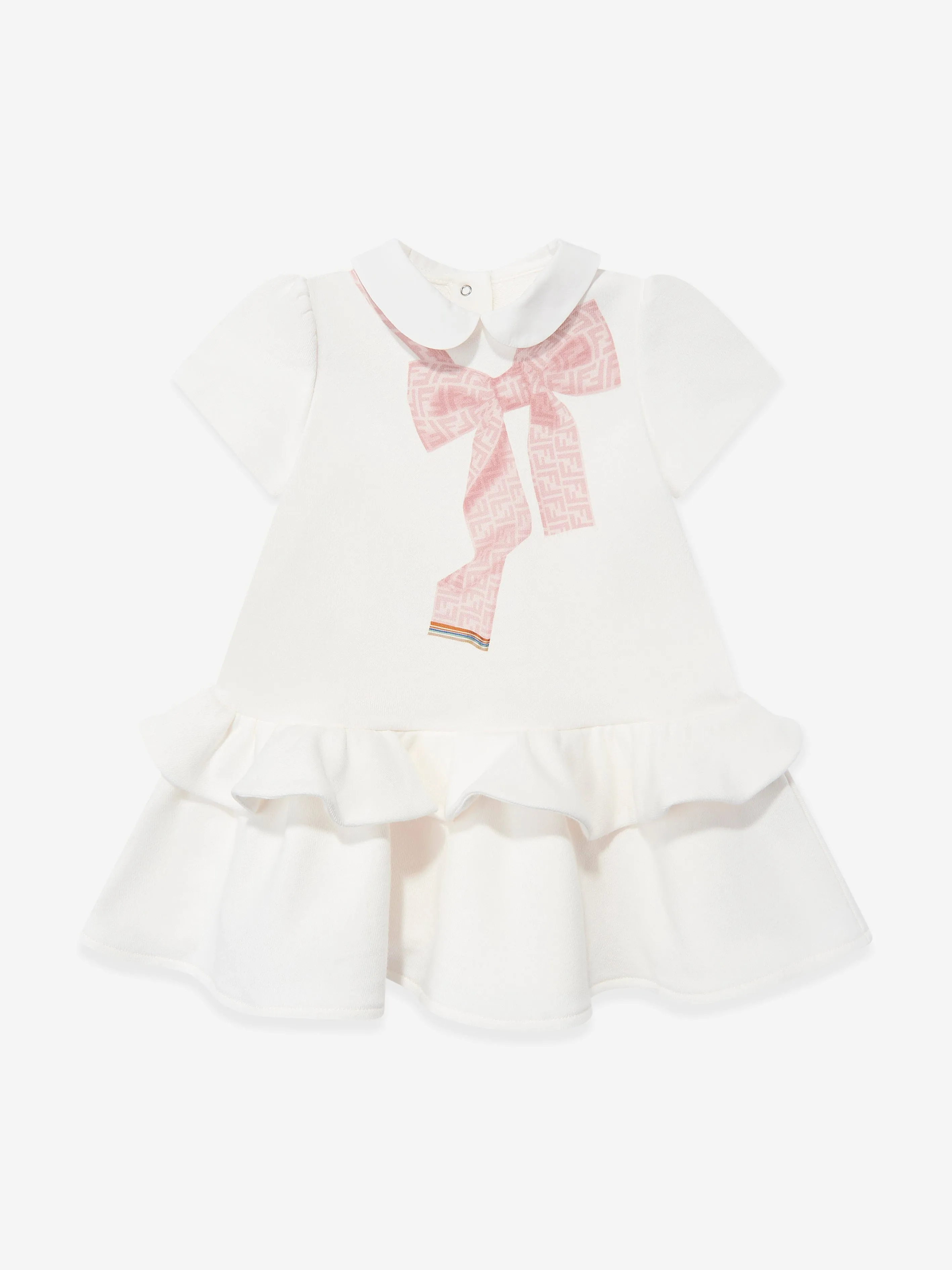 Baby Girls Bow Dress in White