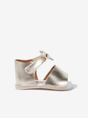 Baby Girls Bow Sandals in Gold