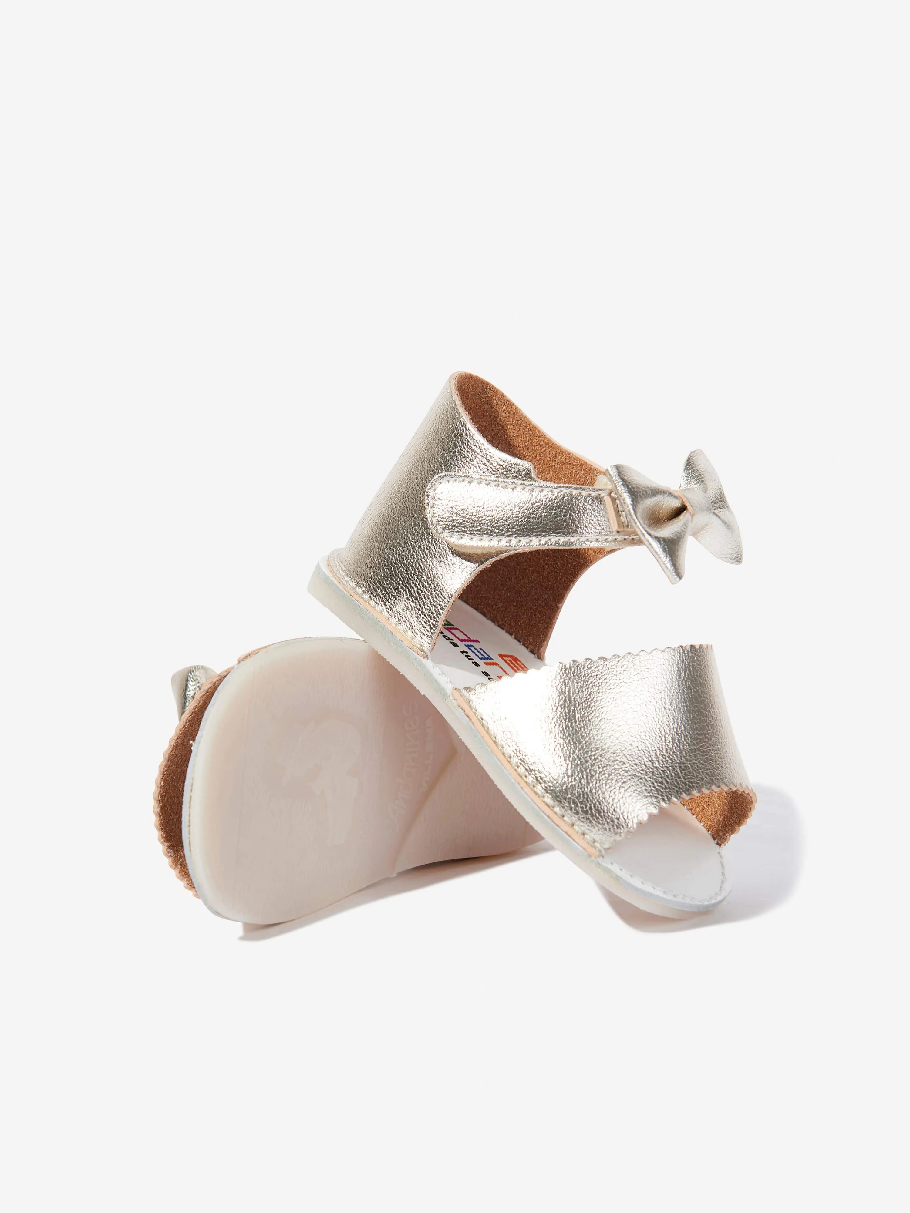 Baby Girls Bow Sandals in Gold