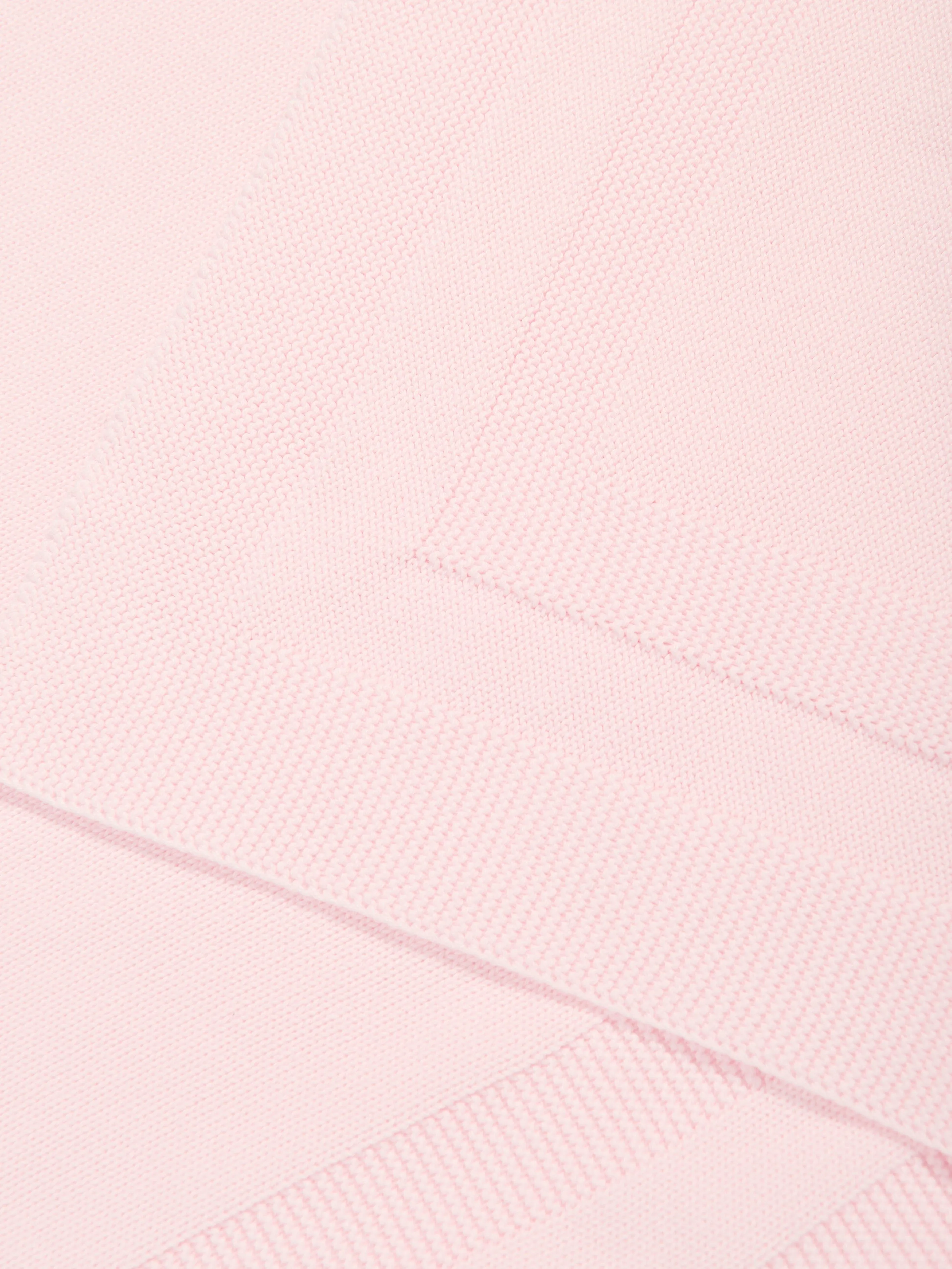Baby Girls Cotton Daisy Blanket in Pink (73cm)
