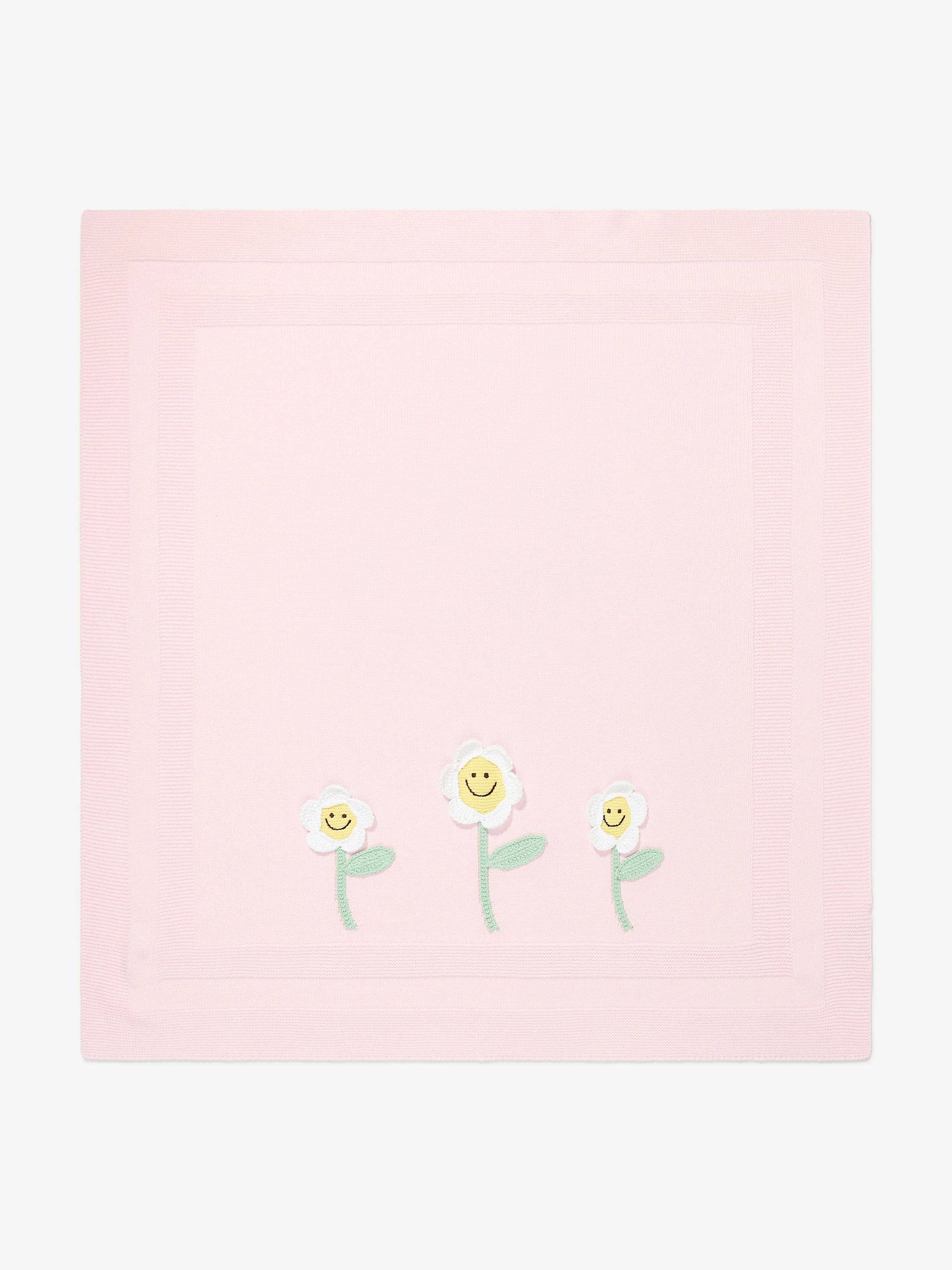 Baby Girls Cotton Daisy Blanket in Pink (73cm)